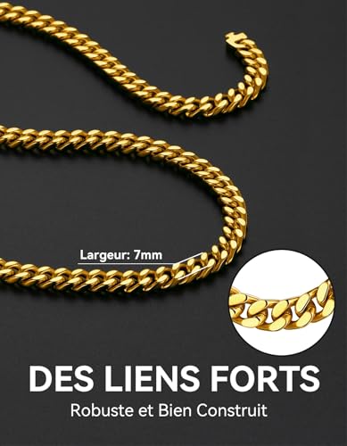 Thumbnail 6 de Chaine Homme Acier Inoxydable Cubaine 71 cm – ChainsHouse, maille cubaine massif 6 mm