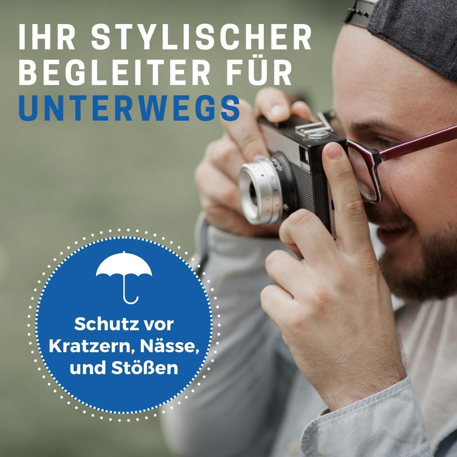 Detalle de PEDEA Hardcase Kameratasche für Digitalkameras (kompatibel u. a. mit Fujifilm FinePix XP140, Sony DSC-WX350, Nikon Coolpix AW130 & mehr) – Schwarz