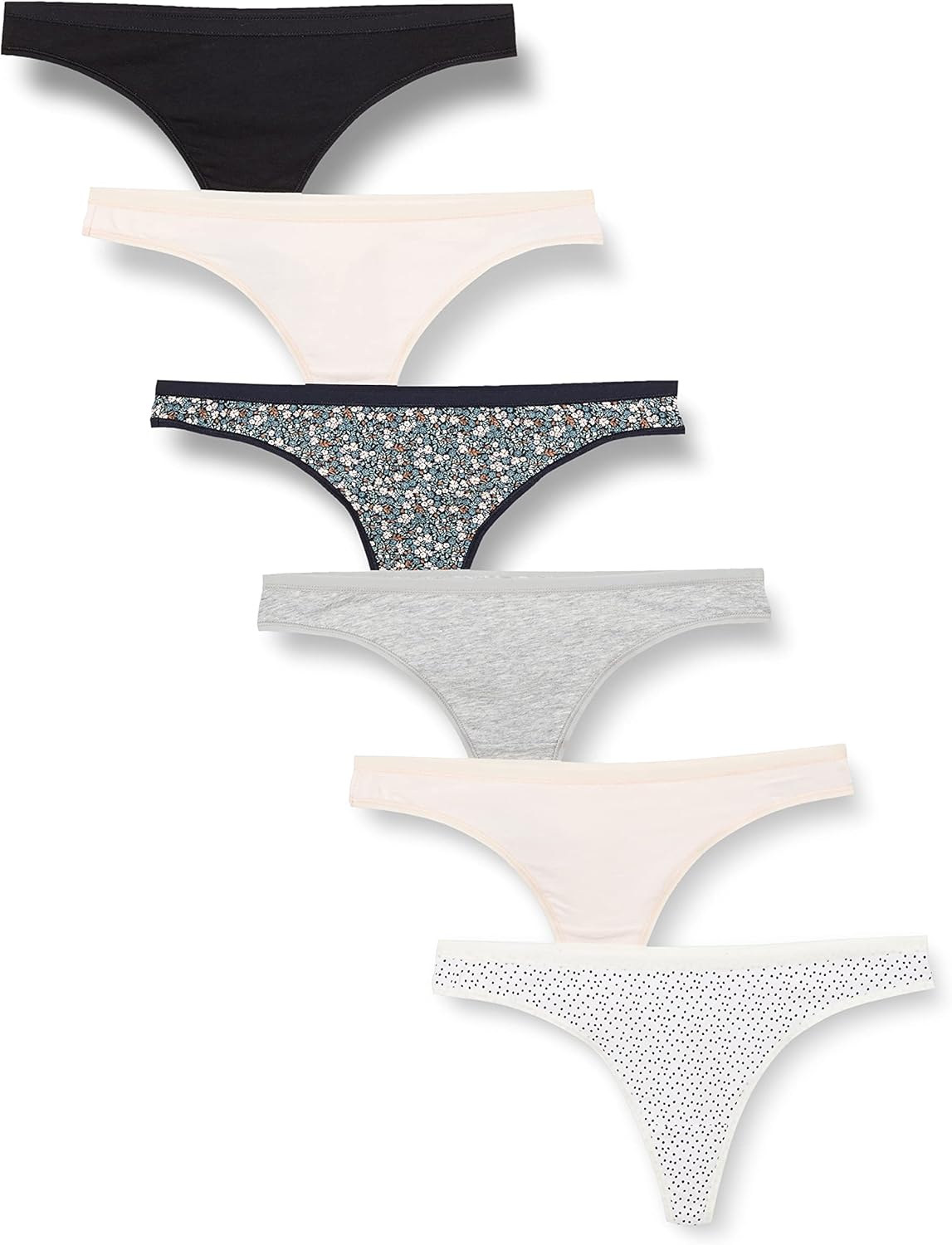 Detalle de Amazon Essentials Women's Breathable Cotton Thong Underwear, Pack of 6