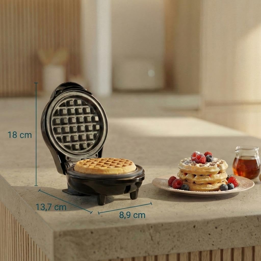 Thumbnail 2 de Bestron Mini-Waffeleisen für klassische Waffeln – 550 W, Schwarz