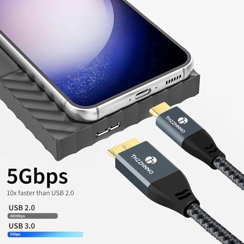 Thumbnail 5 de Thzzhnno Cable USB C a Micro B 0.5M 5Gbps
