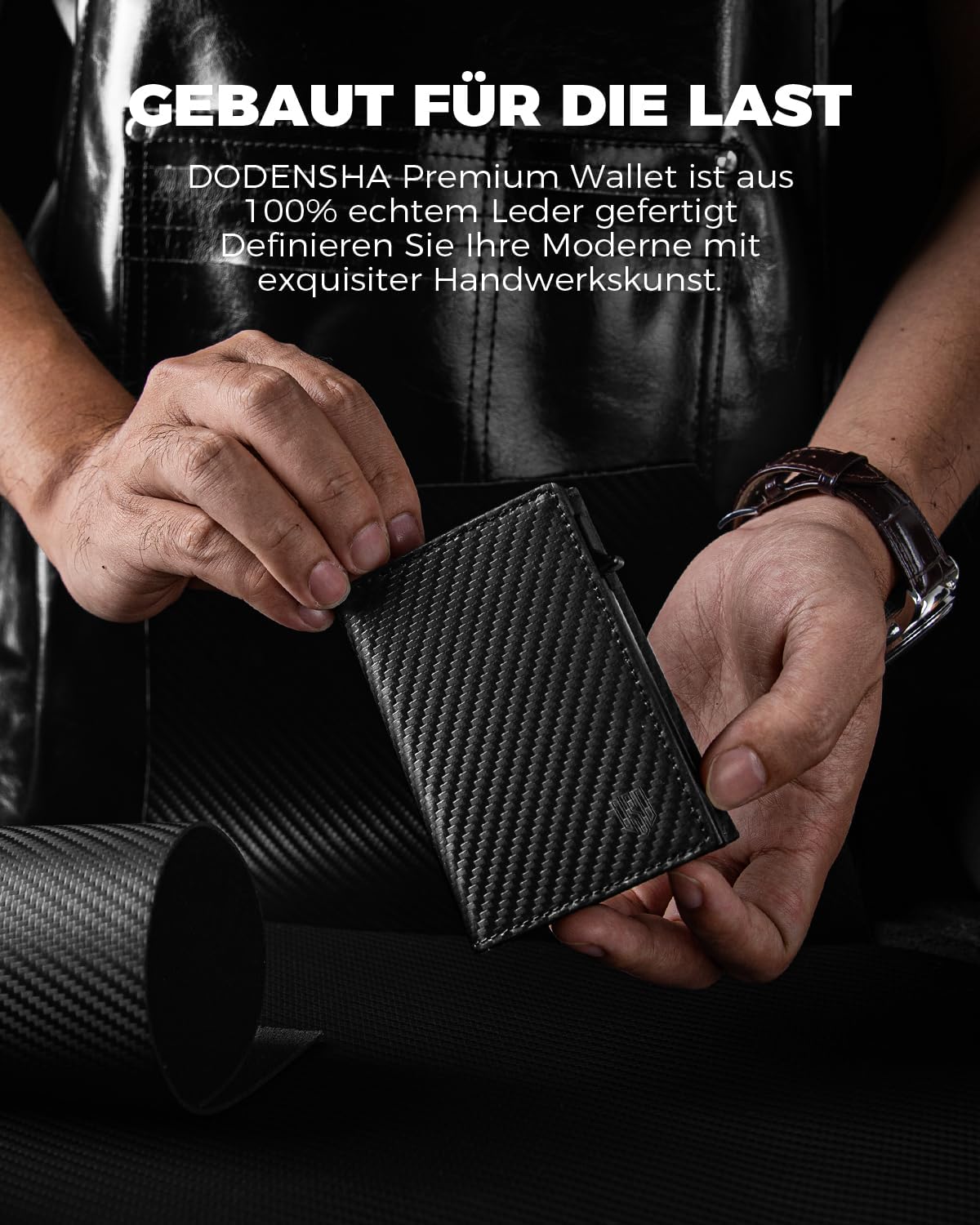 Detalle 1 de DODENSHA MagSnap Slim Wallet für 10+ Karten mit RFID Schutz