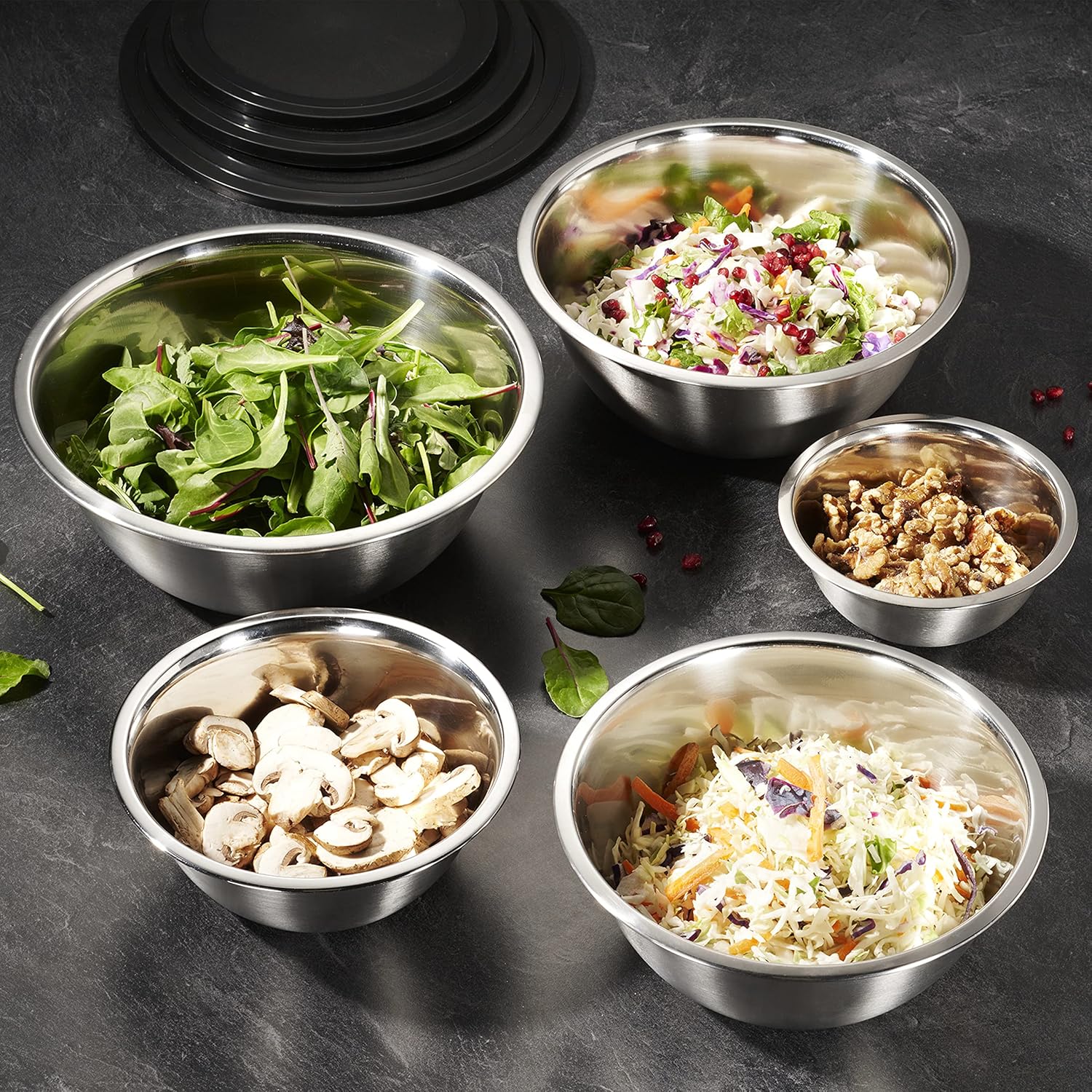 Detalle 2 de WHYSKO 10-Piece Stainless Steel Mixing Bowl Set with Lids
