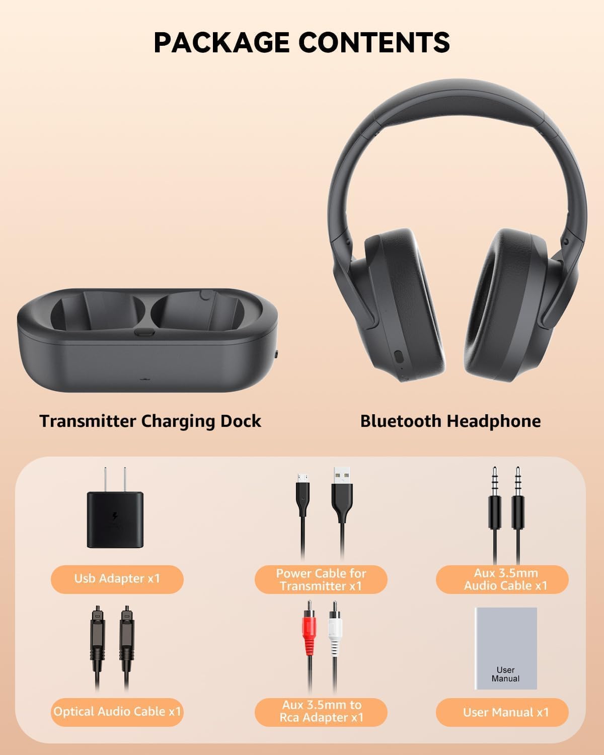 Thumbnail 6 de ANSTEN TV Wireless Headphones: Private TV Listening with 30m Range and 30H Playtime