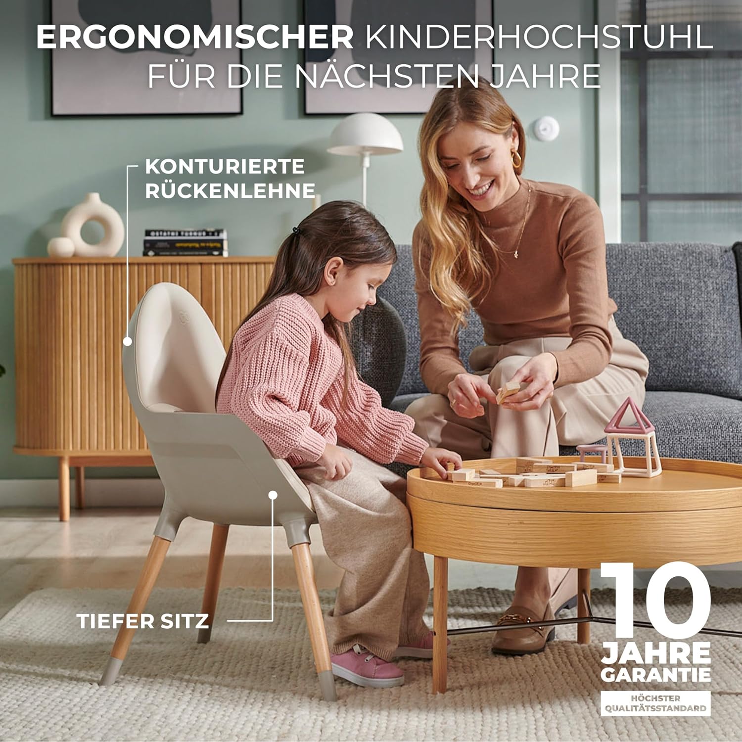Thumbnail 4 de Kinderkraft FINI2 2 in 1 Hochstuhl – sicher, flexibel und langlebig (Beige)
