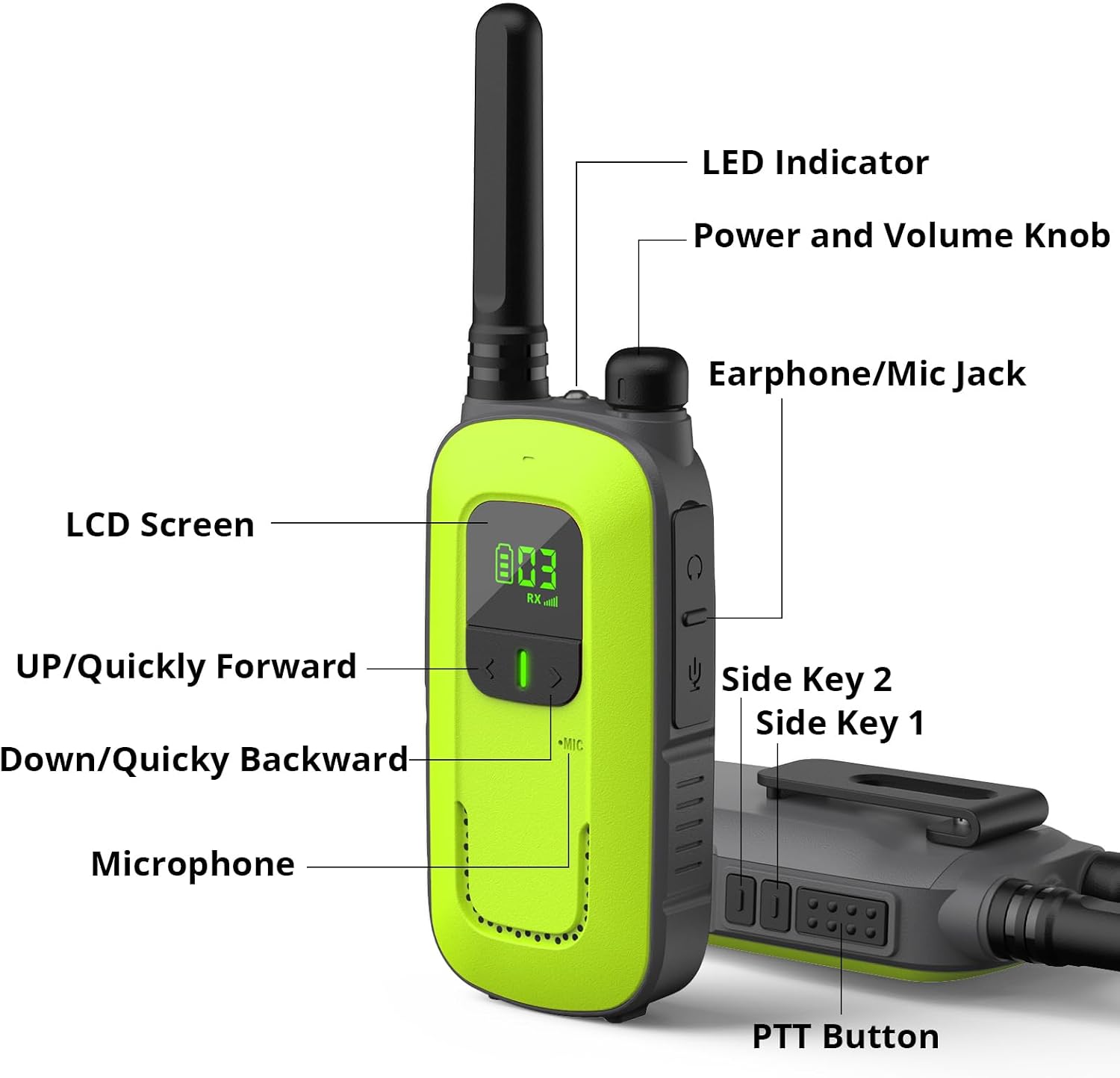 Thumbnail 3 de Radioddity PR-T3: Walkie Talkies Recargables para Niños 📞