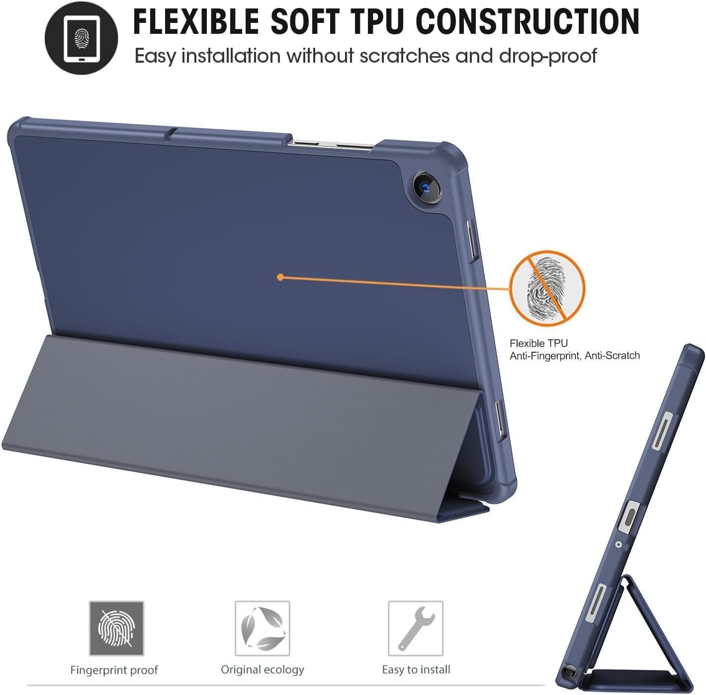 Thumbnail 5 de ProCase Hülle Galaxy Tab A11 Plus 2025 11" Navy – TPU Rückseite, Auto Sleep/Wake, 3-Falt-Front mit zwei Standpositionen