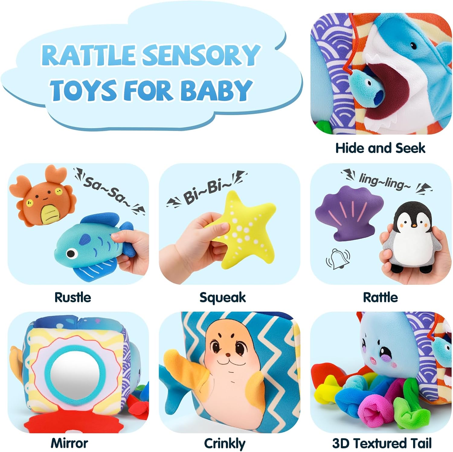 Detalle de SAIMAND Ocean Sensory Box Toy 5 plush