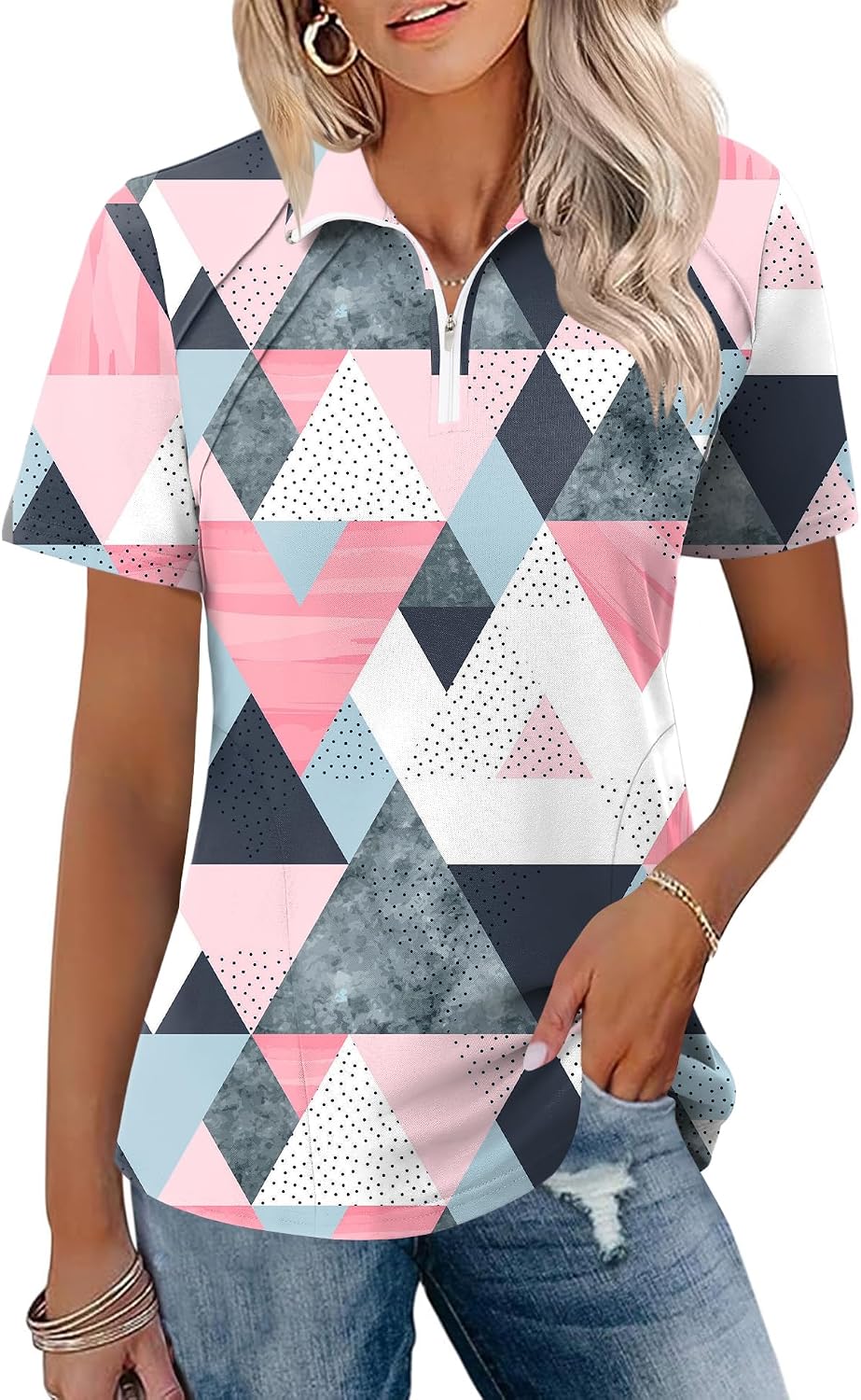 Detalle de Womens LOMON golf polo shirt 1/4 zip