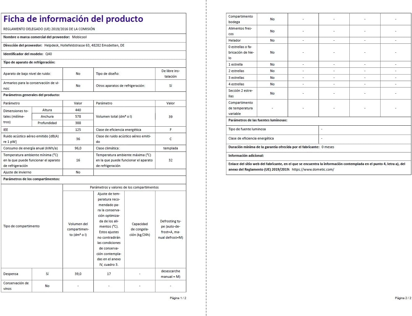Thumbnail 8 de Mobicool Q40 Nevera Eléctrica Portátil 🎒, 39l, ideal viaje.