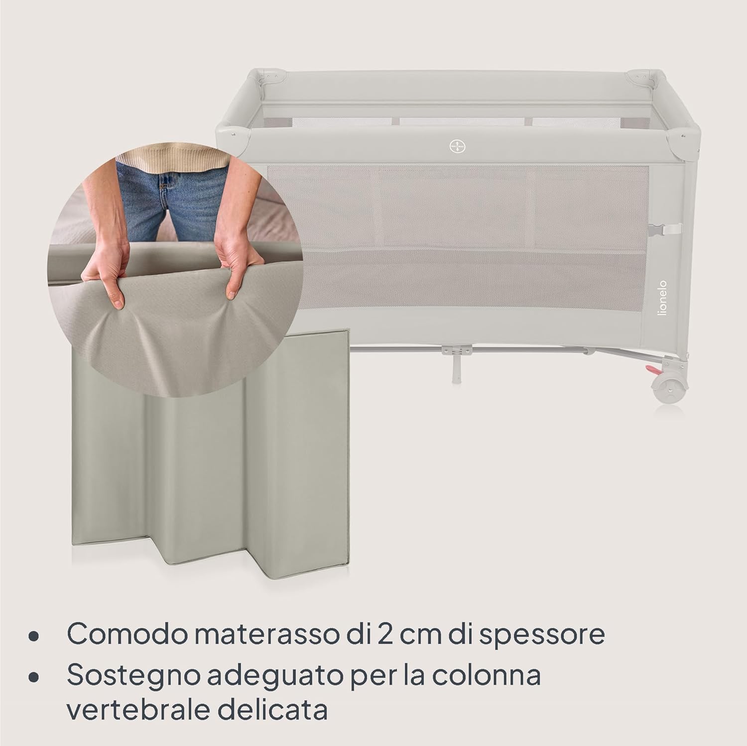 Thumbnail 3 de Lionelo Ellen Lettino da Viaggio 3 in 1: culla Co-Sleeping, lettino da viaggio e box gioco
