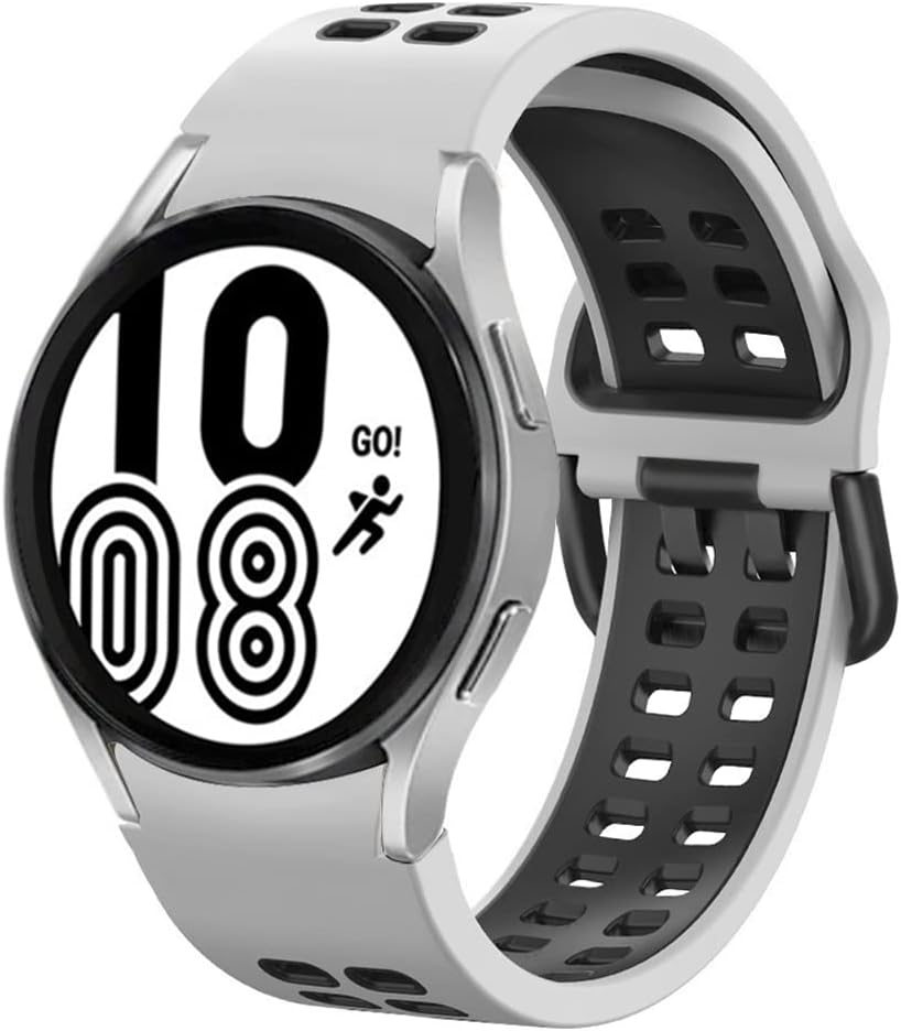 Detalle de LEIXIUER Silicone Sport Band for Samsung Galaxy Watch 7/6/5/4 (40mm–46mm/47mm) – Breathable, Gapless Strap with Quick-Release Pins