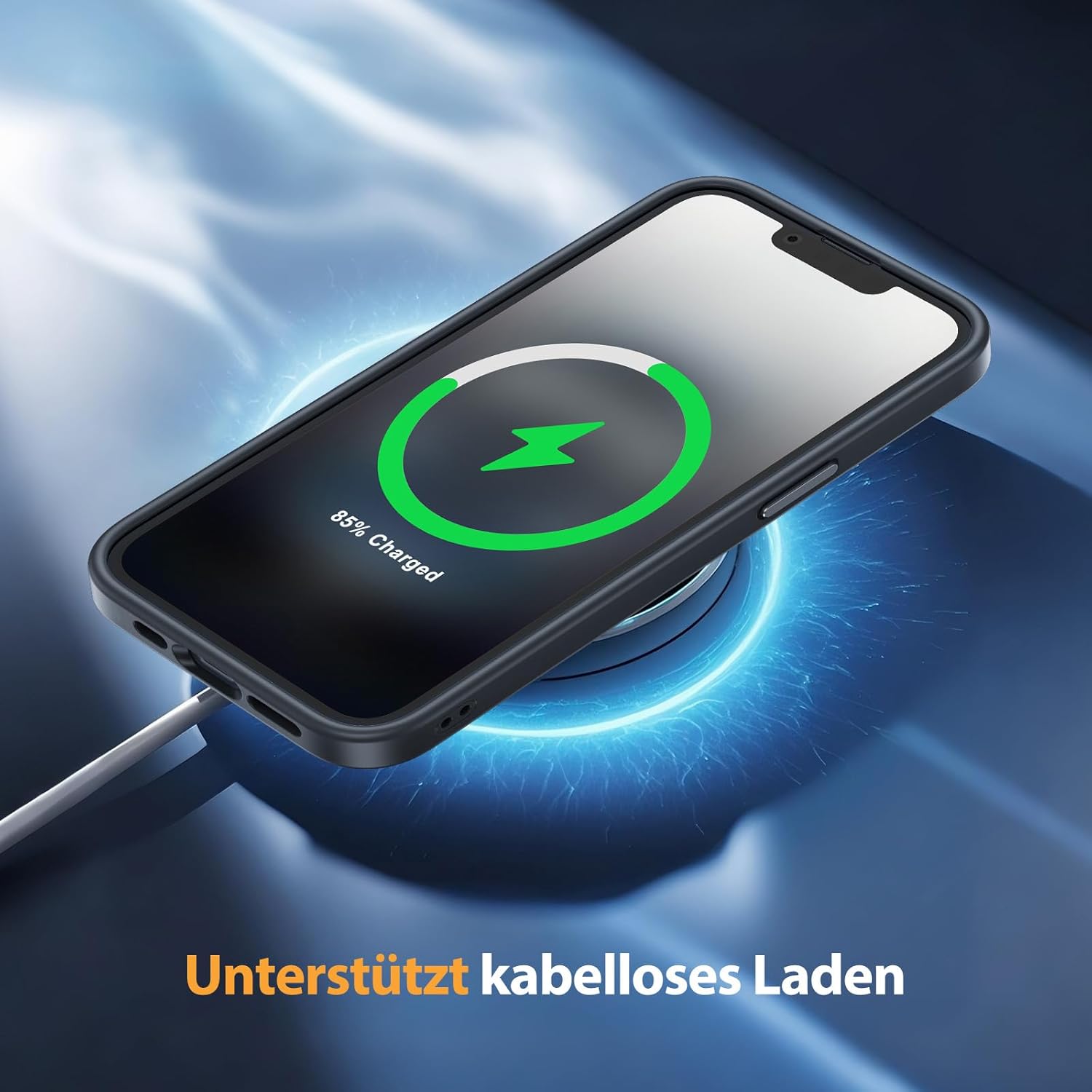 Thumbnail 4 de Miracase für iPhone 17e/16e: Stoßfeste Hülle mit 2× 9H+ Schutzglas (militärischer Fallschutz) & Magnetkraft, Matt Schwarz