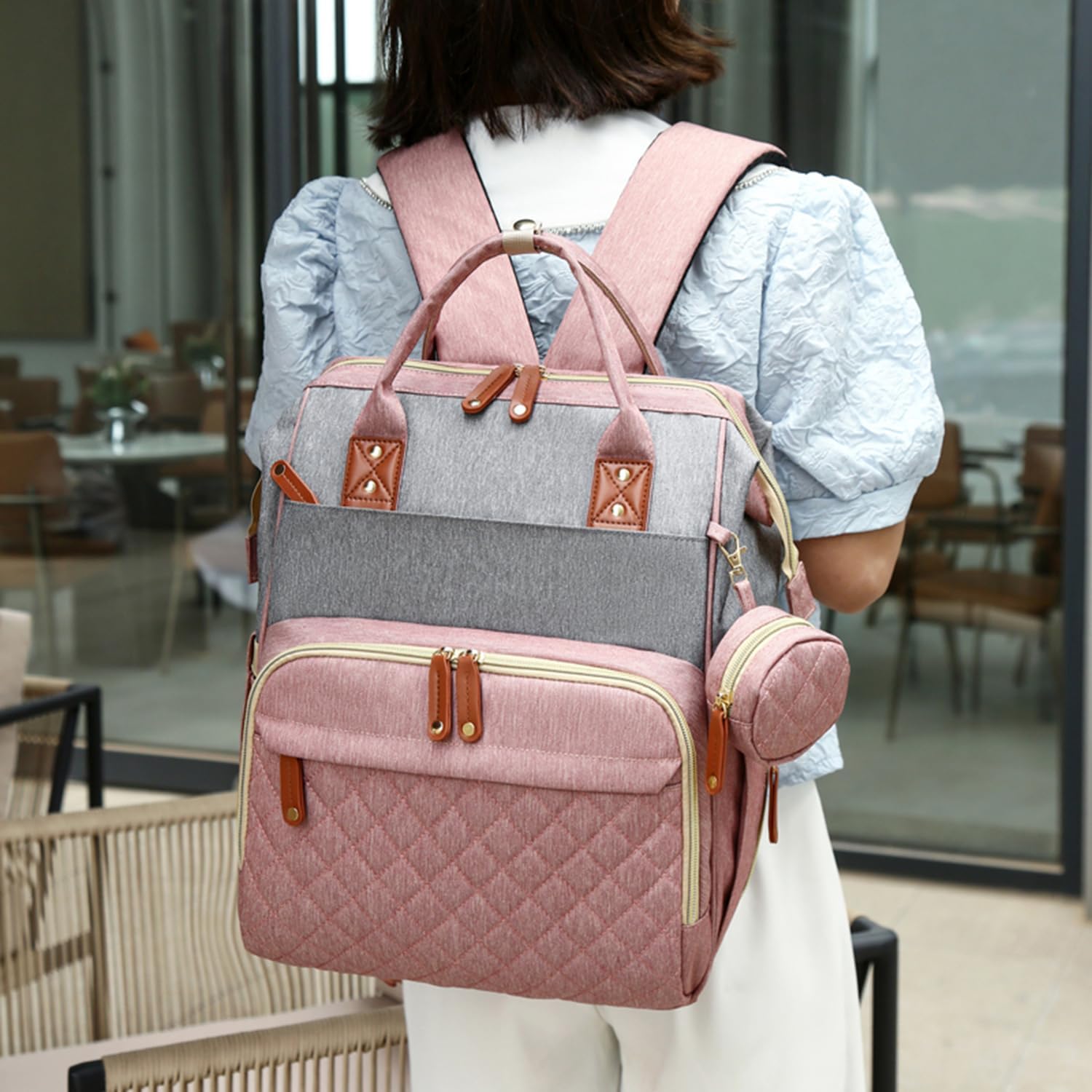 Detalle 2 de Fexkean Wickeltasche Rucksack – Große Kapazität, wandelbar als Wickelrucksack