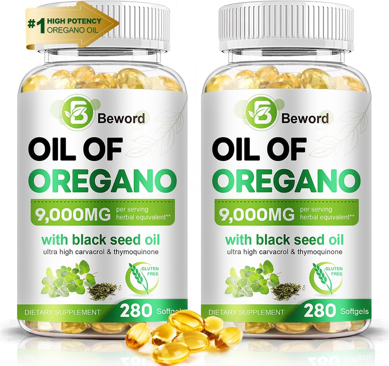 Detalle de BEWORD Oregano Supplement, 560 Softgels