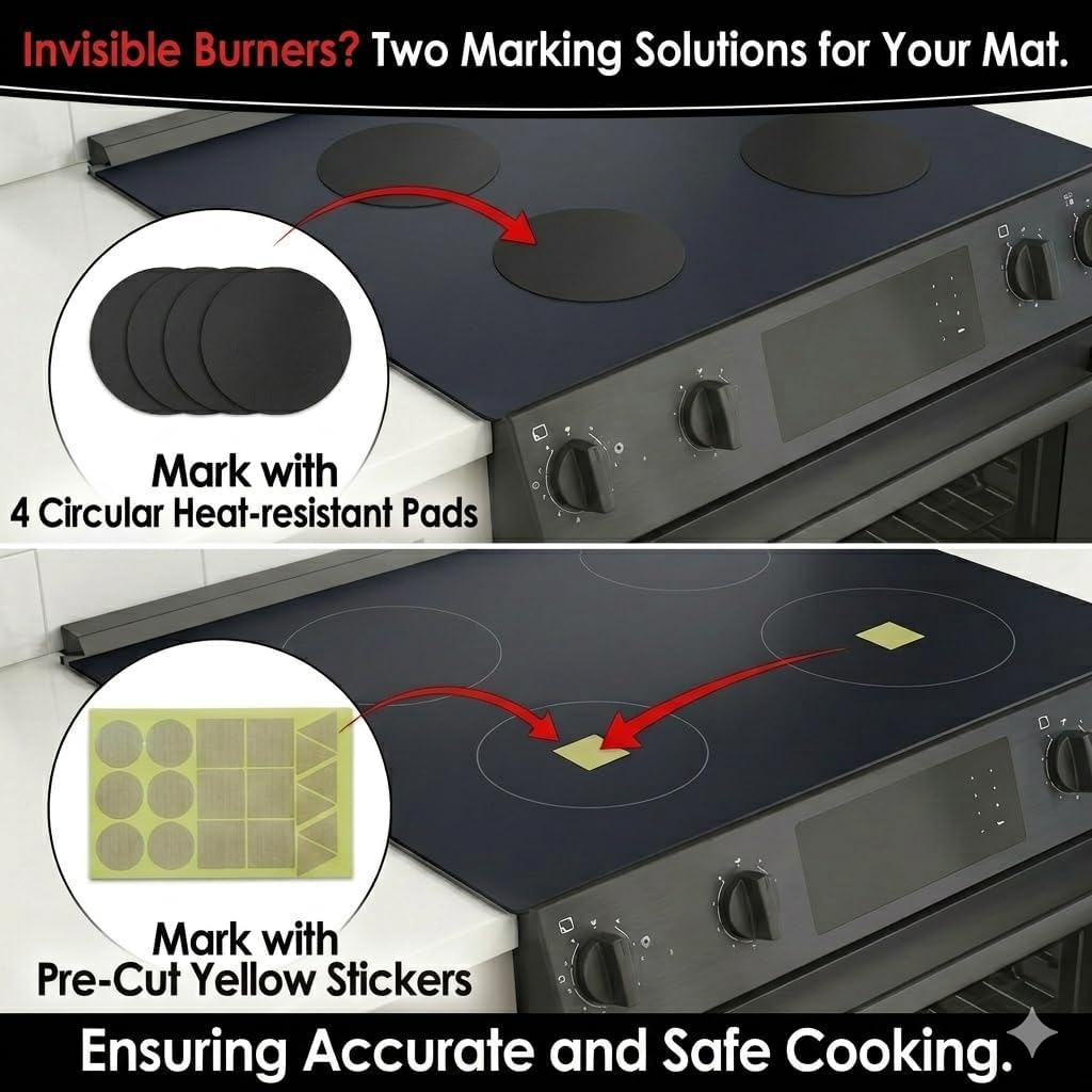 Detalle 1 de KR KITCHENRAKU TSMGTS5 Induction Cooktop Mat, 20.4 x 30.7-Inch Silicone