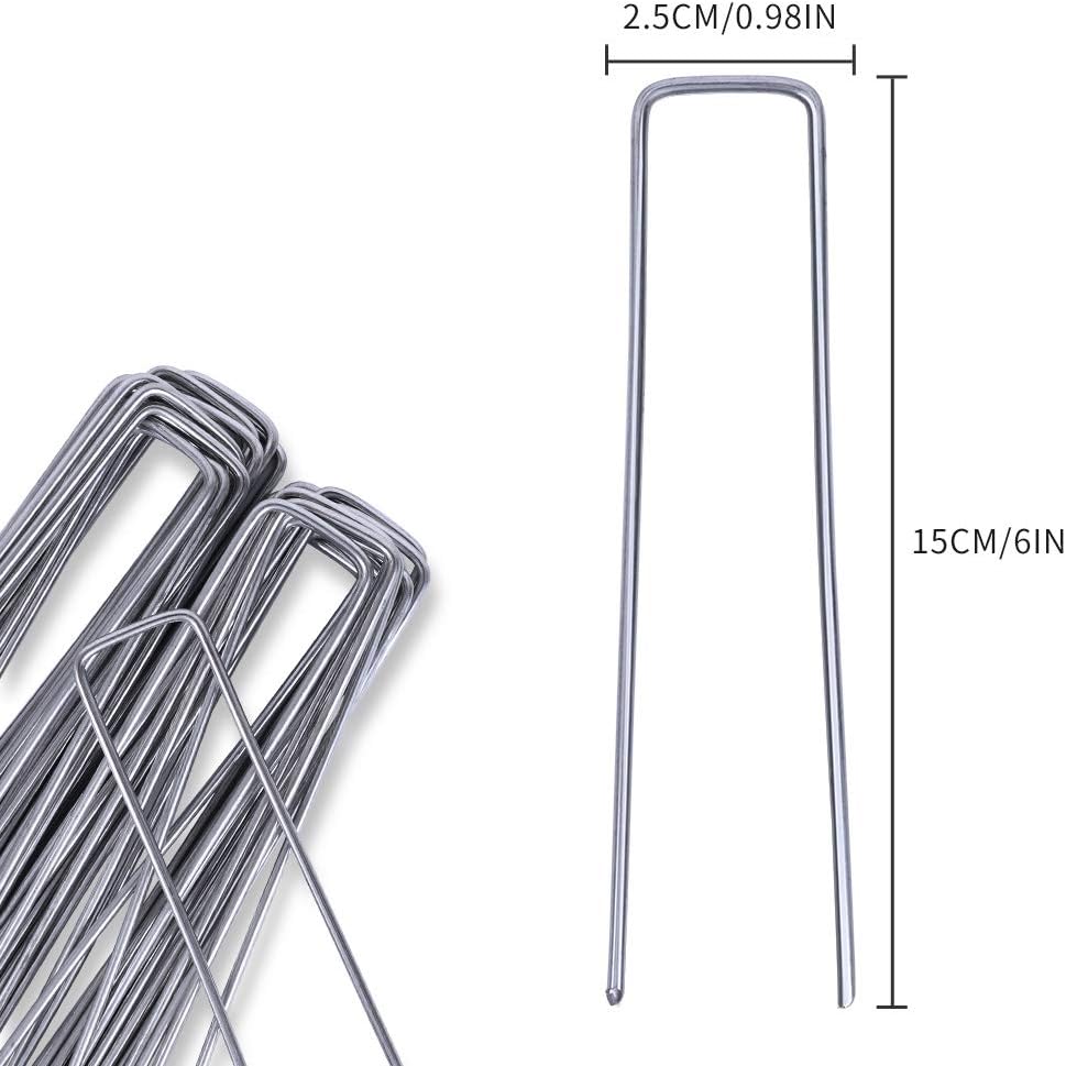Thumbnail 2 de iropro U-shaped heavy duty weed membrane pegs (galvanised steel) for securing weed control fabric and netting