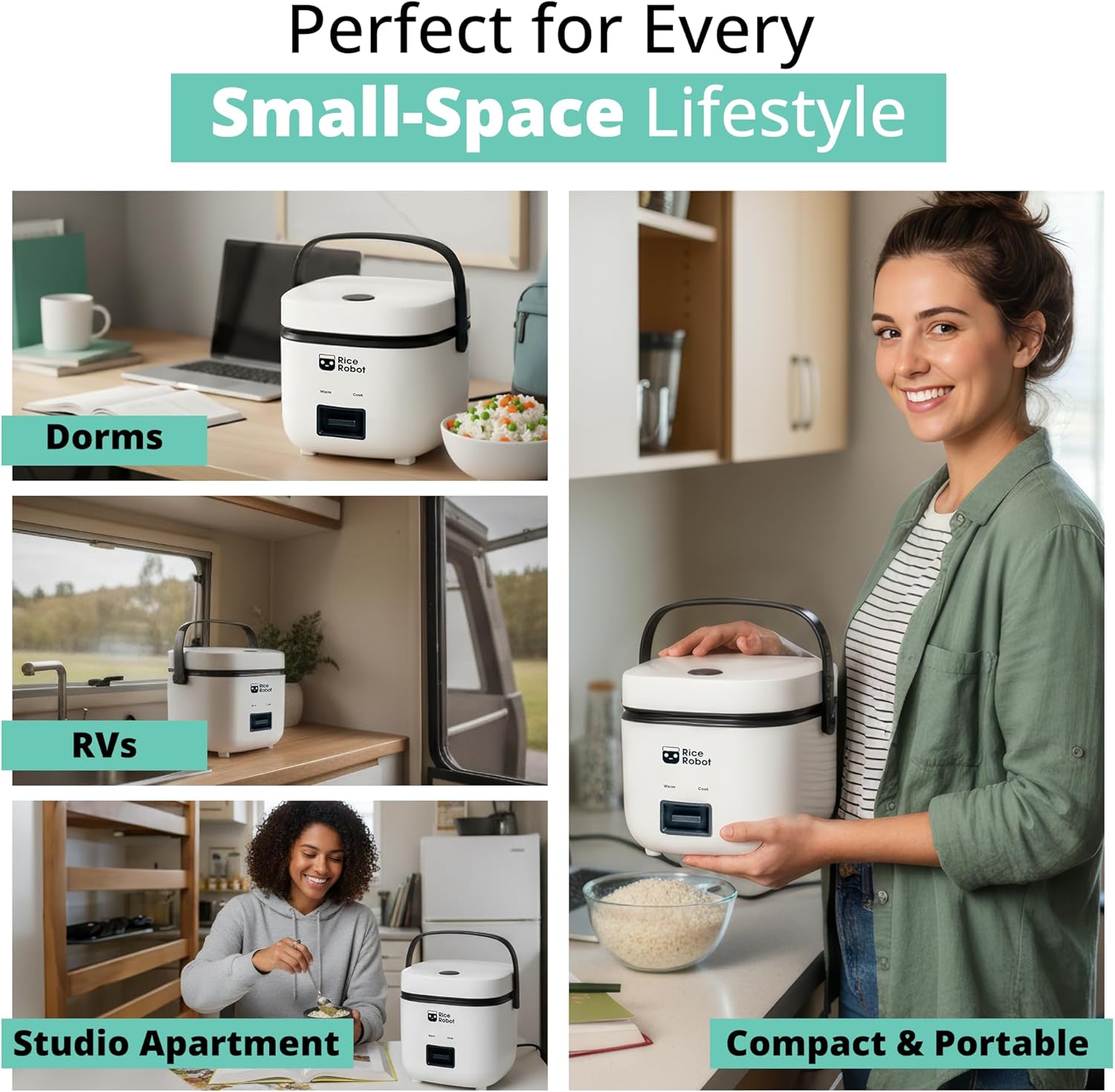 Detalle de Rice Robot Personal Rice Cooker, 1 Quart ⚙