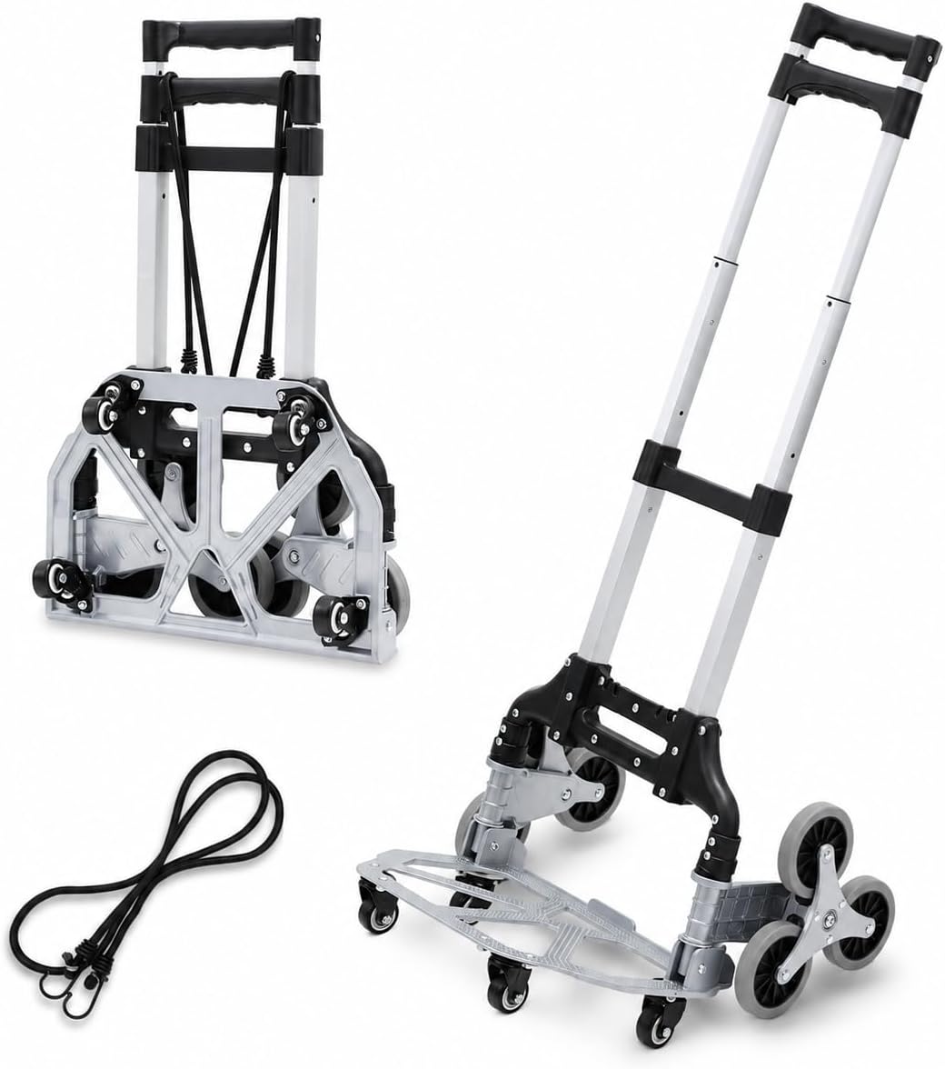 Detalle de Ansobea Carrello pieghevole in alluminio, portata 70 kg su piano e 30 kg sulle scale
