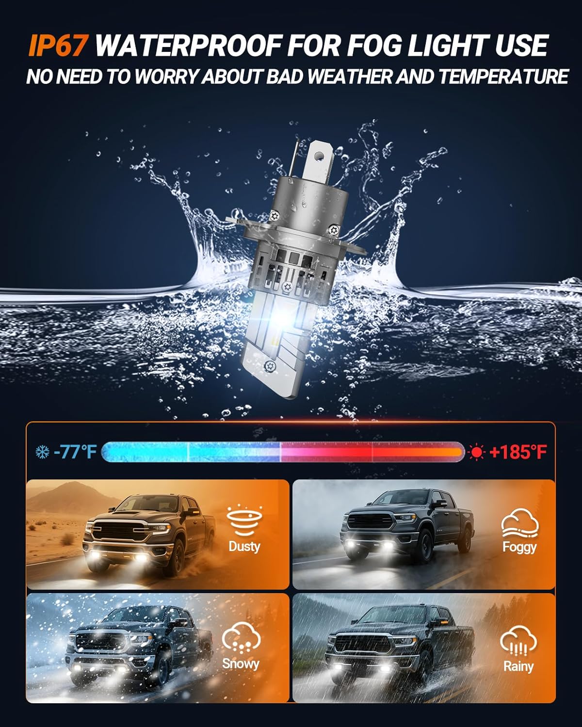 Detalle 2 de SEALIGHT H4 Fog Light Bulbs 40000LM