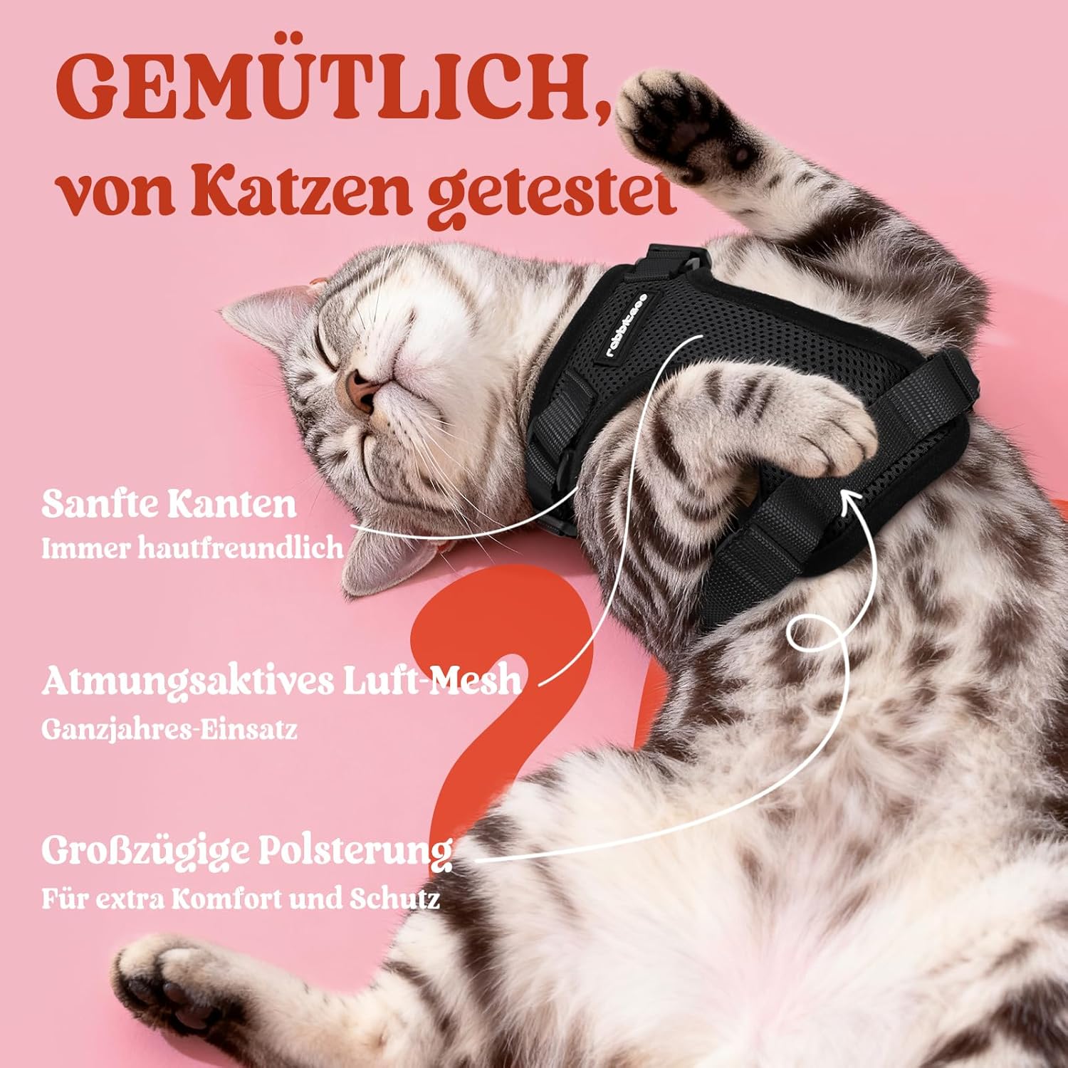 Thumbnail 3 de rabbitgoo Katzengeschirr Schwarz XS