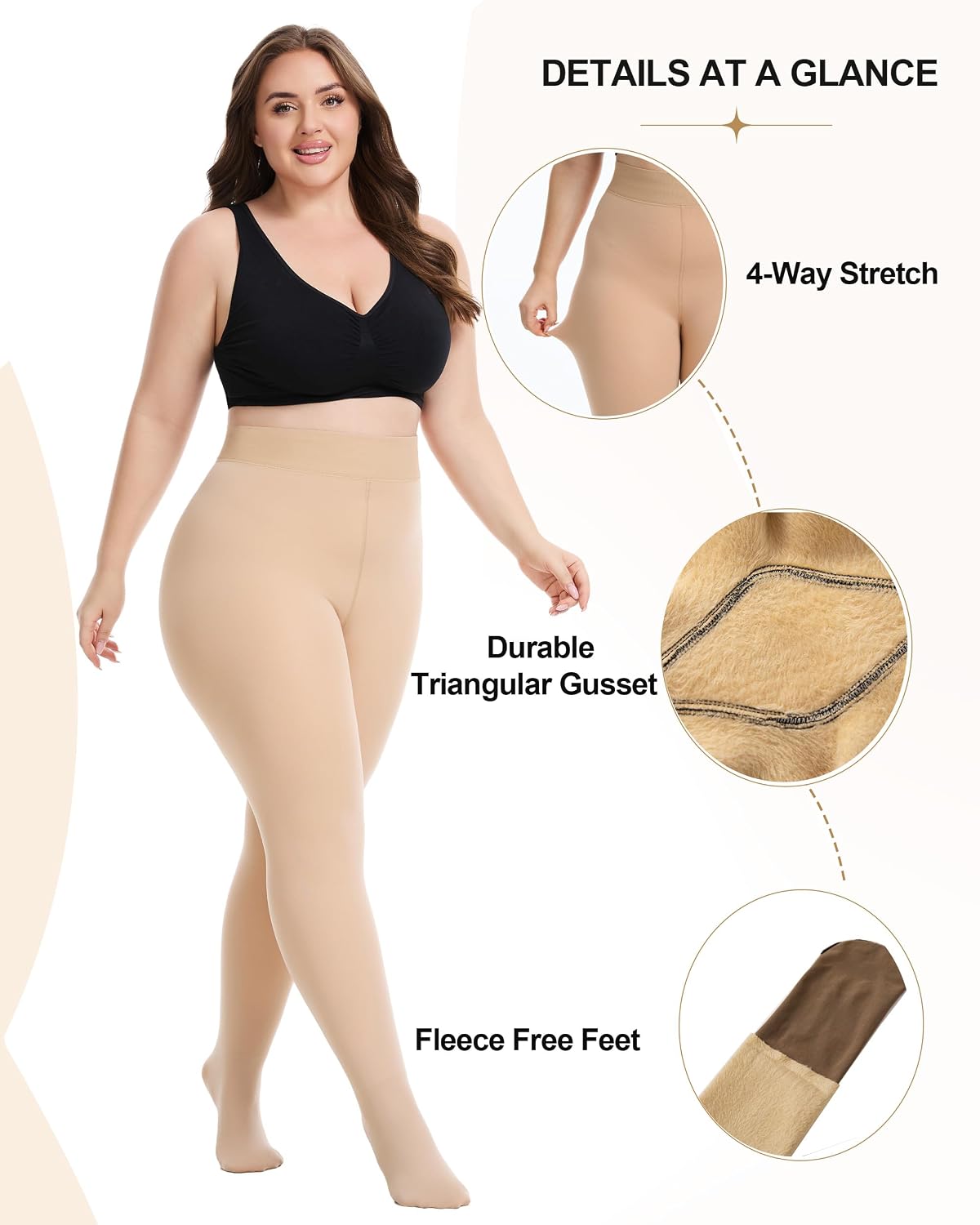 Detalle de CozyWow Fleece-Lined Tights XL–3XL