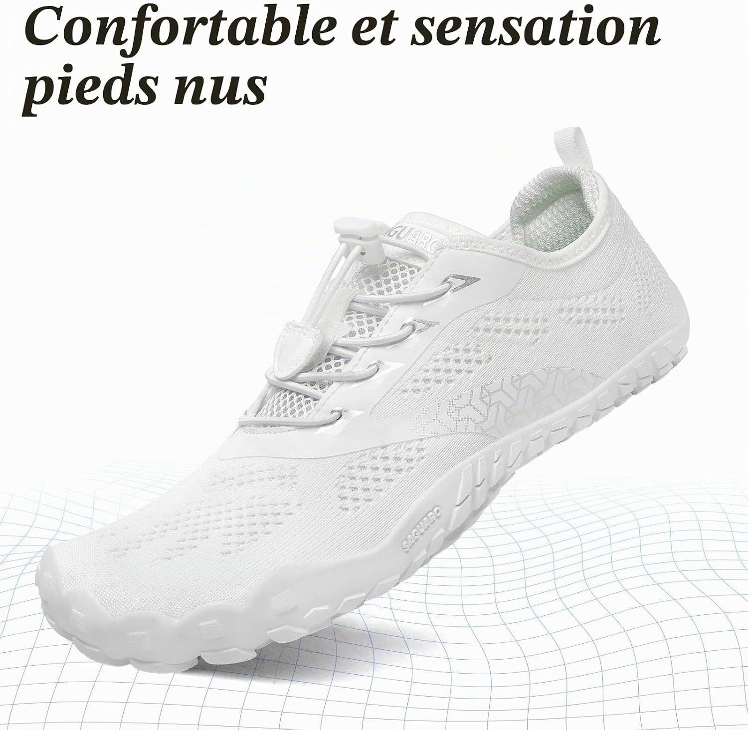 Thumbnail 2 de SAGUARO Chaussures de Trail Running – Minimalistes barefoot, blanc, 47 EU