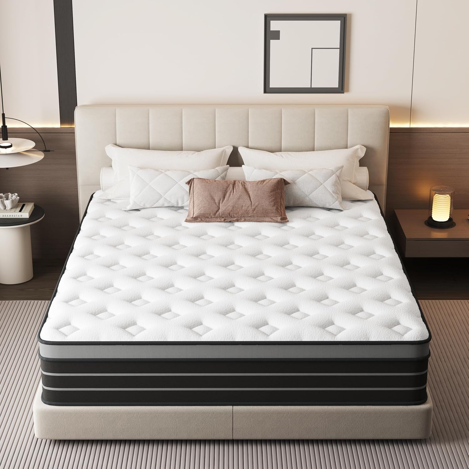 Detalle de CBAEC-RSN Double Mattress 4FT6: 10 inch gel memory foam, 7-zone pocket springs (medium plush/medium firm)