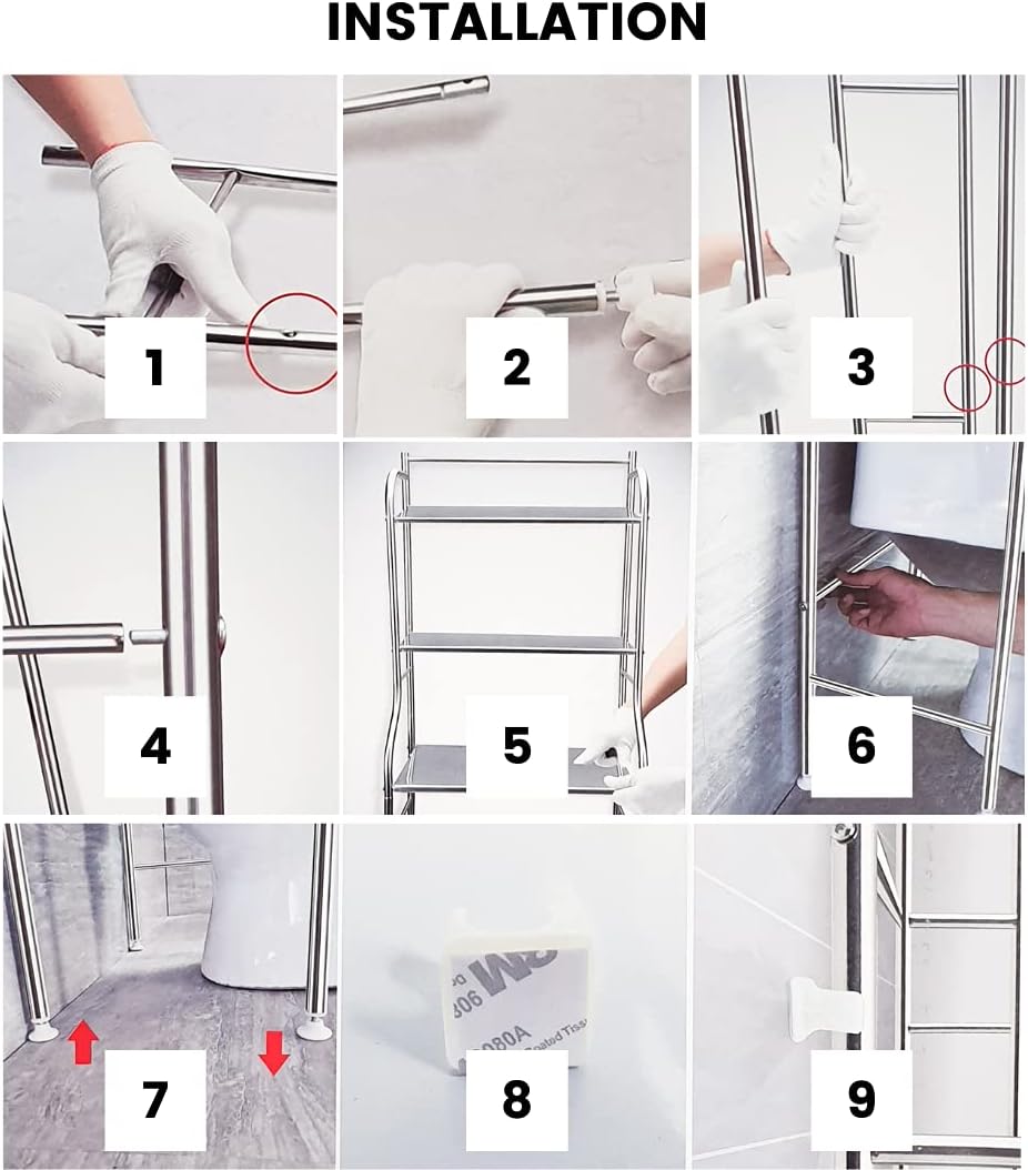 Thumbnail 5 de MAGIC SELECT E5491 badkamerrek voor boven het toilet met 3 niveaus
