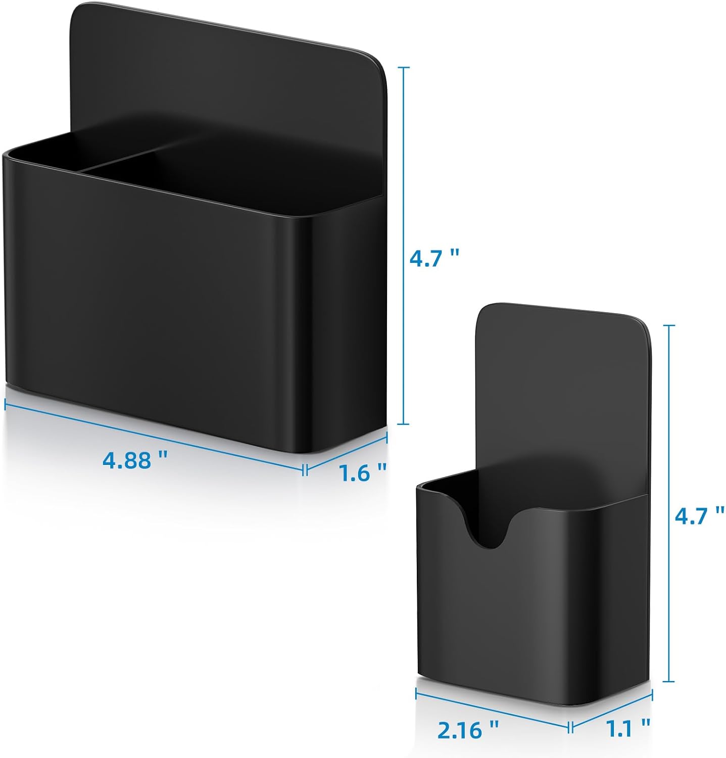 Detalle 2 de Marbrasse Dry Erase Marker Holder, 2-Pack Magnetic Black Organizer