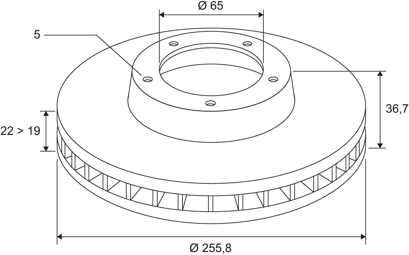 Thumbnail 2 de Valeo 186603 – Disco del Freno ventilato per asse anteriore