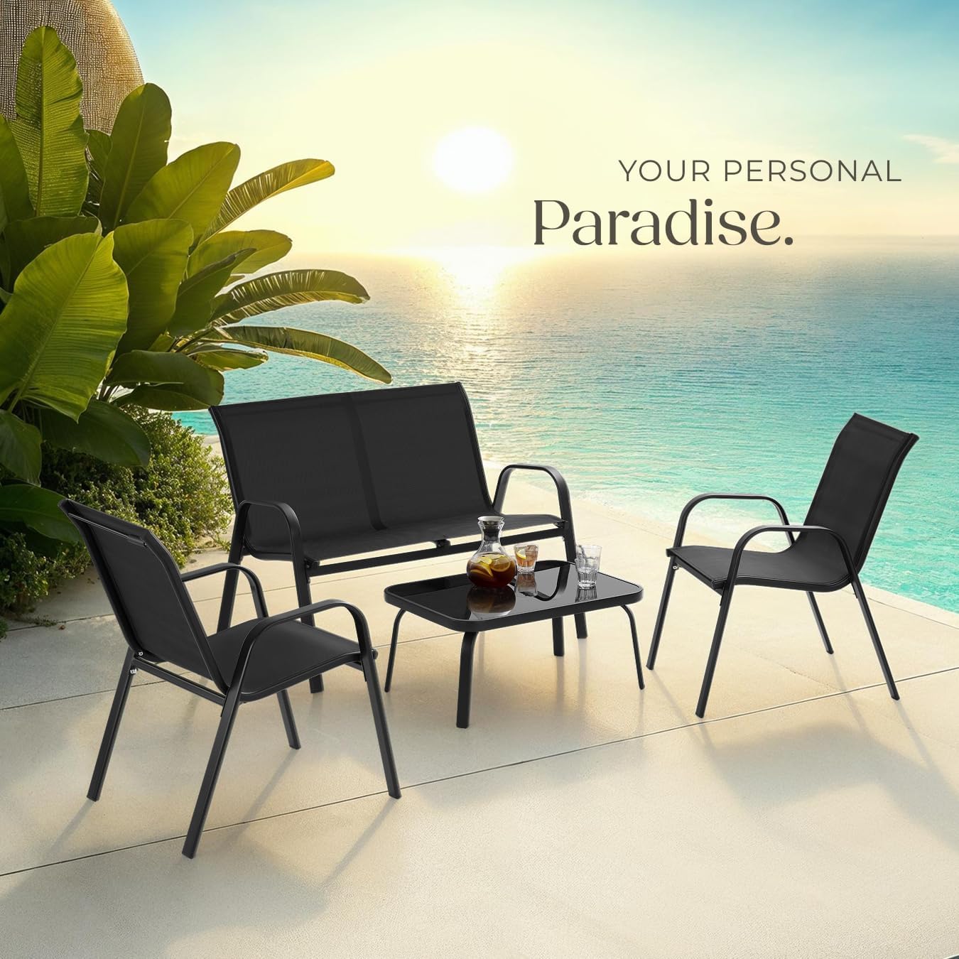 Thumbnail 6 de tectake Nora Garden Lounge 406166-3, loungeset i 4 delar med Textilene