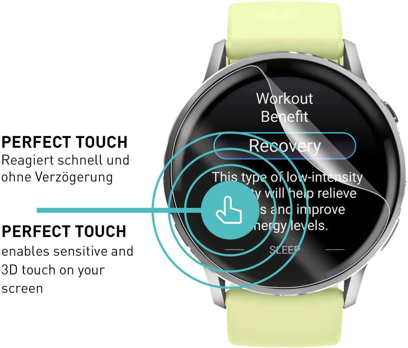 Detalle 2 de SmarTect 3Pack_TPU_Garmin_Venu_4_45mm TPU Screen Protector, 3-Pack