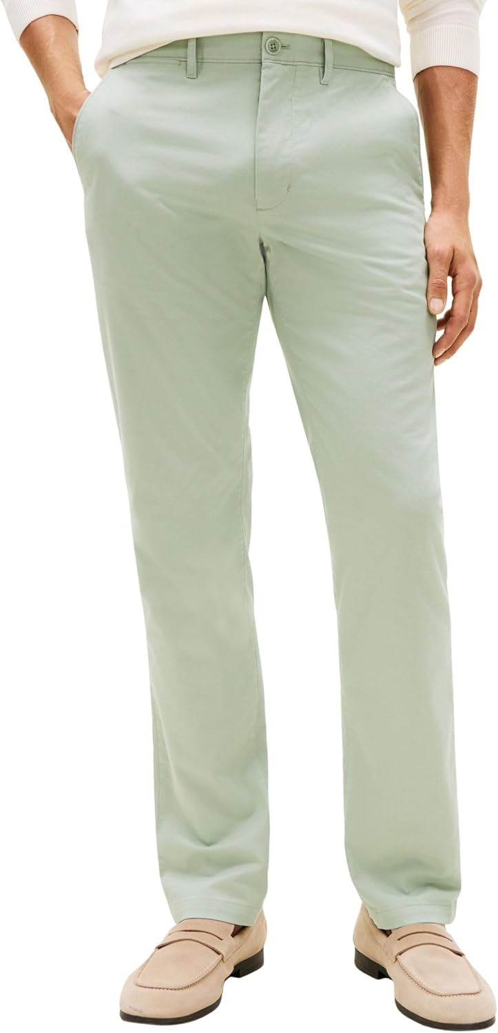 Detalle de Tommy Hilfiger Herren Chino – zeitlose Passform mit hohem Tragekomfort
