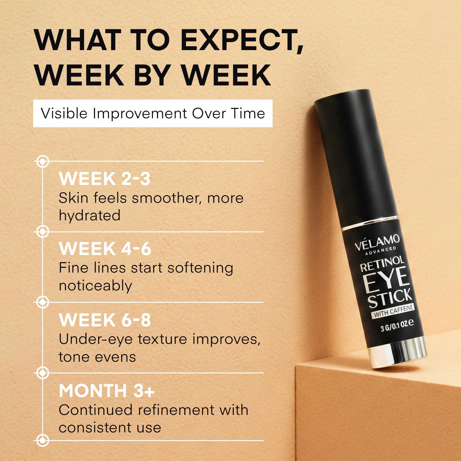 Detalle de VELAMO ADVANCED Retinol Eye Stick: A Multi-Action Brightening & Anti-Aging Eye Balm