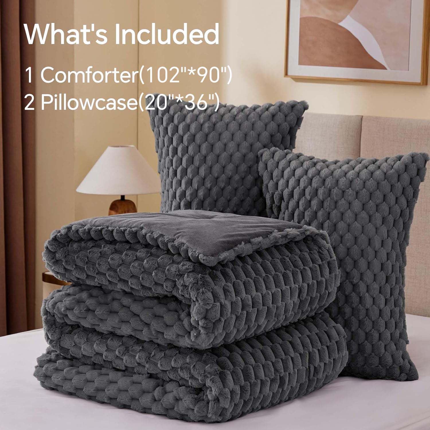 Detalle 2 de BEDELITE King Size Fluffy Comforter Set