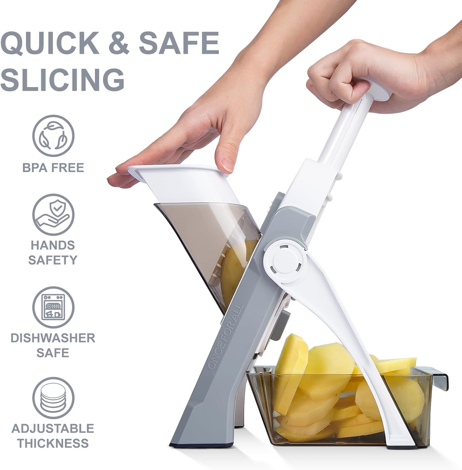 Detalle de SupMaKin Safe Mandoline Slicer for Kitchen (Thickness Adjustable 0.1-8 mm) — Only Slicer