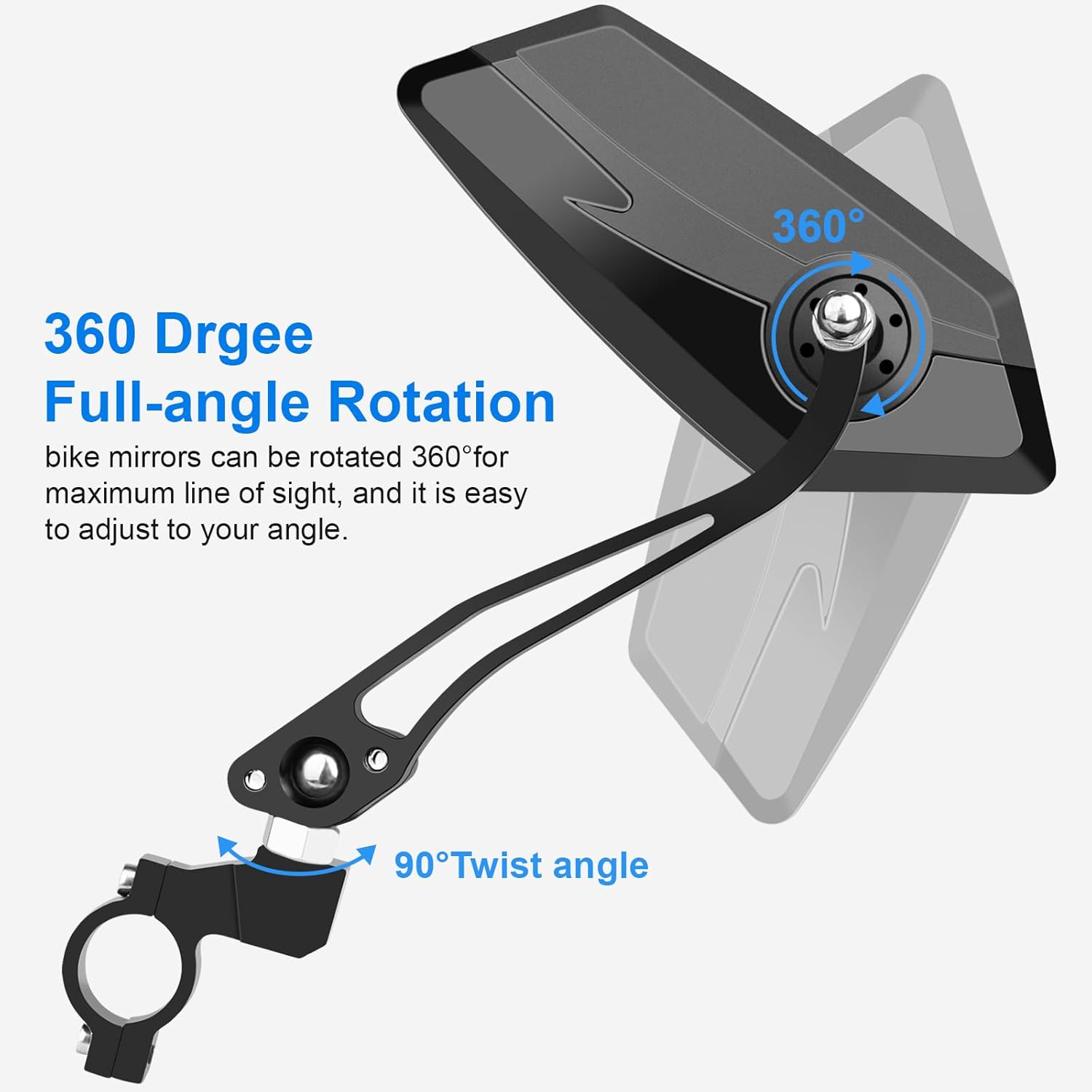 Thumbnail 2 de Diyife HD Wide Angle Bicycle Mirror (2pc Pair) – 360° Adjustable, Explosion-Proof, for 22-25mm Handlebars