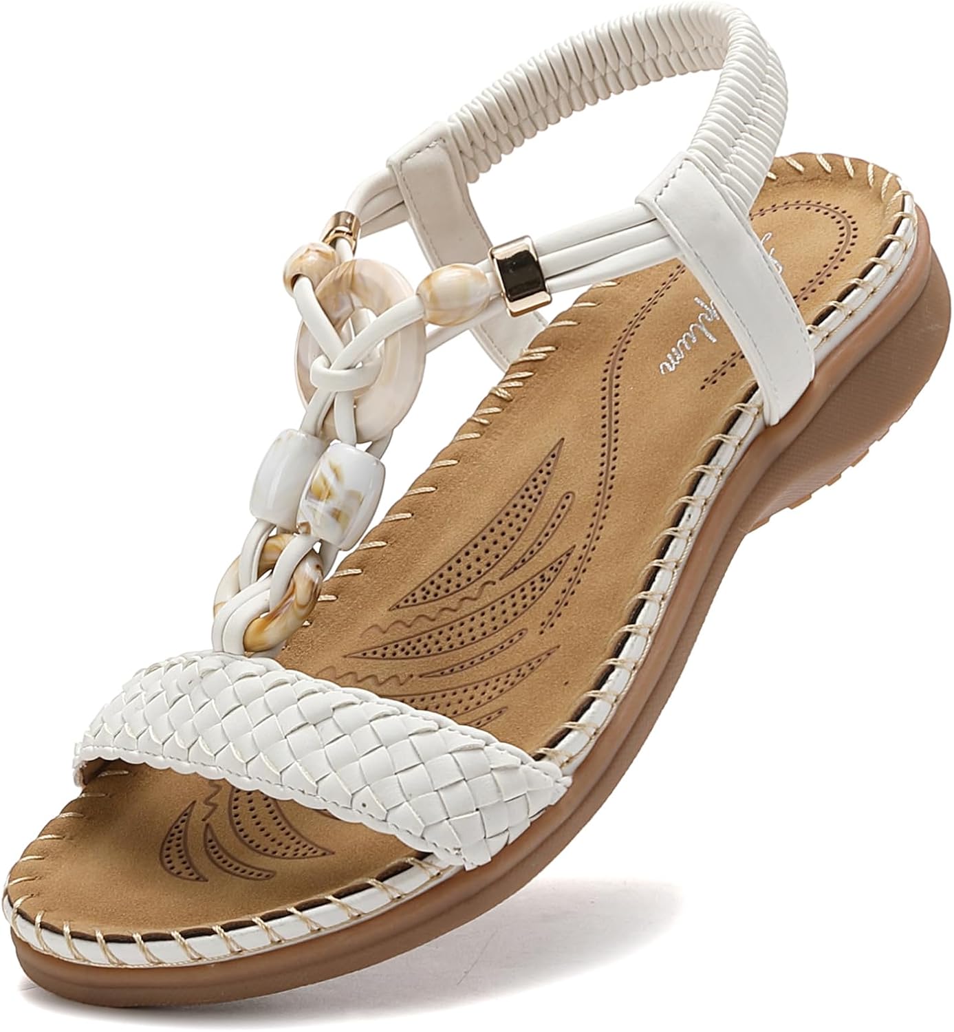 Detalle de Littleplum Damen Sandalen – Sommersandalen mit bequemer Fußform und elastischem Knöchelgurt