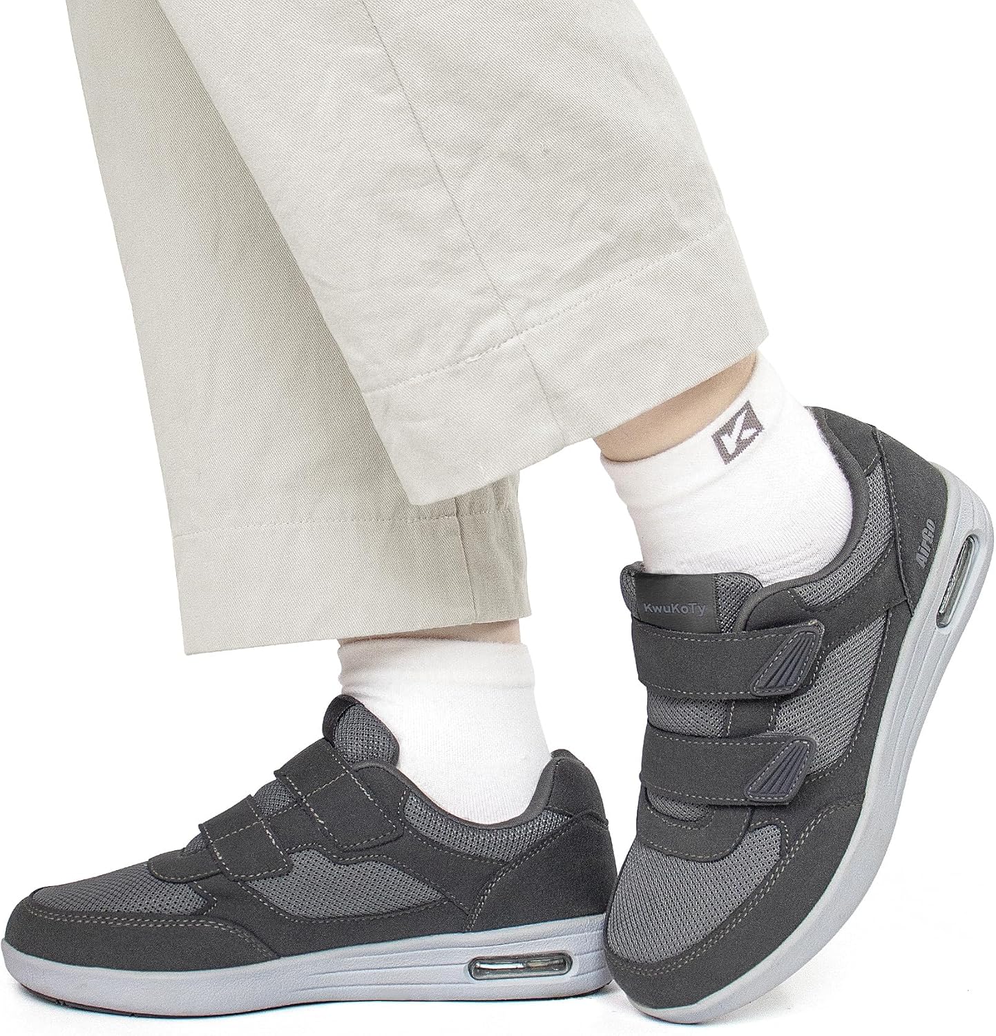Detalle 2 de KWUKOTY Diabetiker Schuhe Herren Verstellbar 40-47