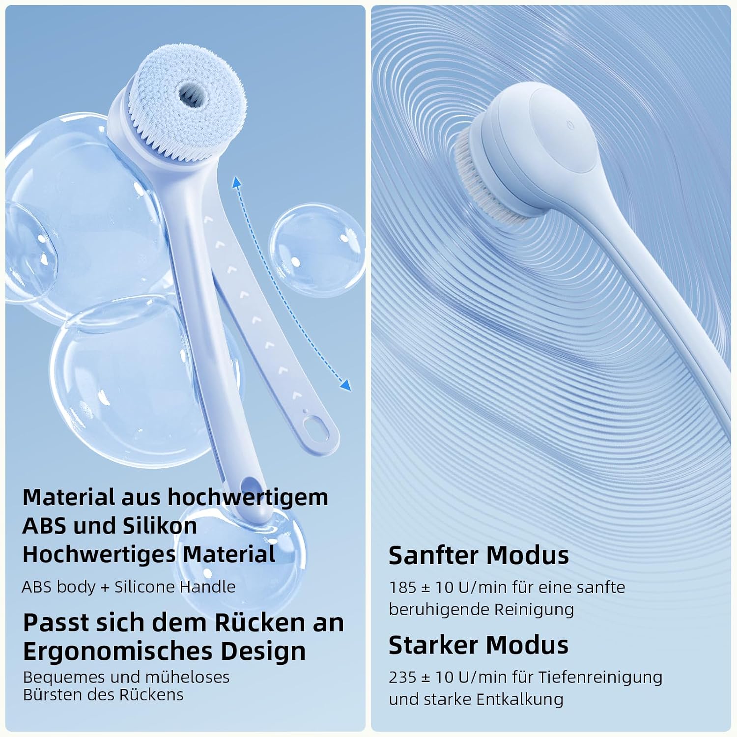 Thumbnail 3 de Oh,XIYU Electric Back Brush: 360° Rotating Back Scrubber with Long Handle