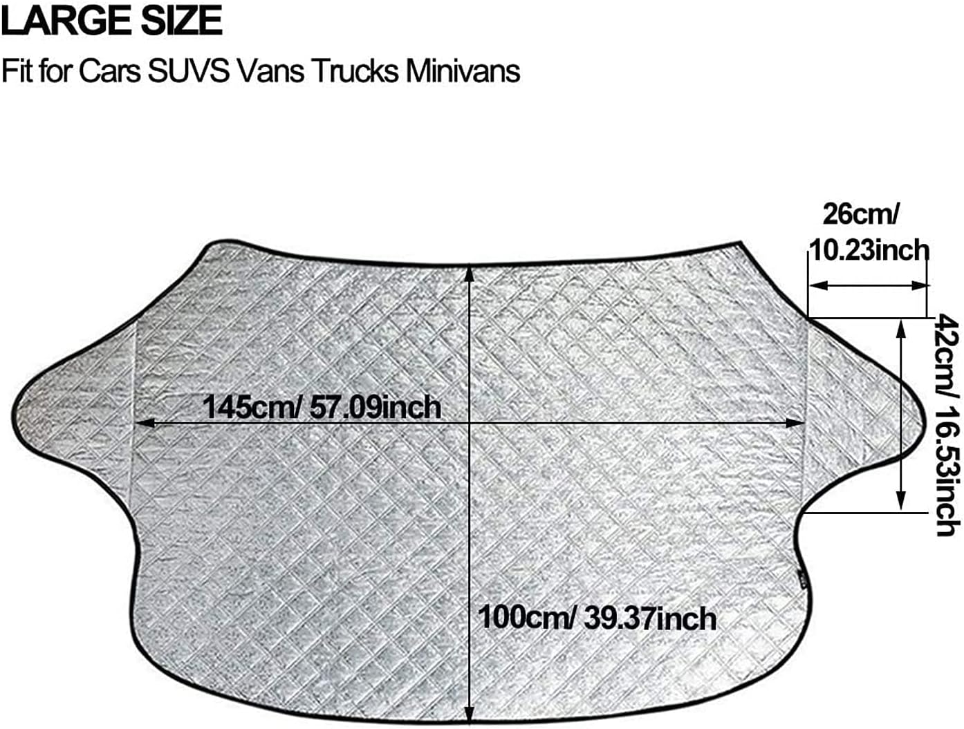 Thumbnail 2 de SMALUCK Car Windscreen Cover Sun Shade (145x100 cm) – 4-Layer UV, Frost and Dust Protection