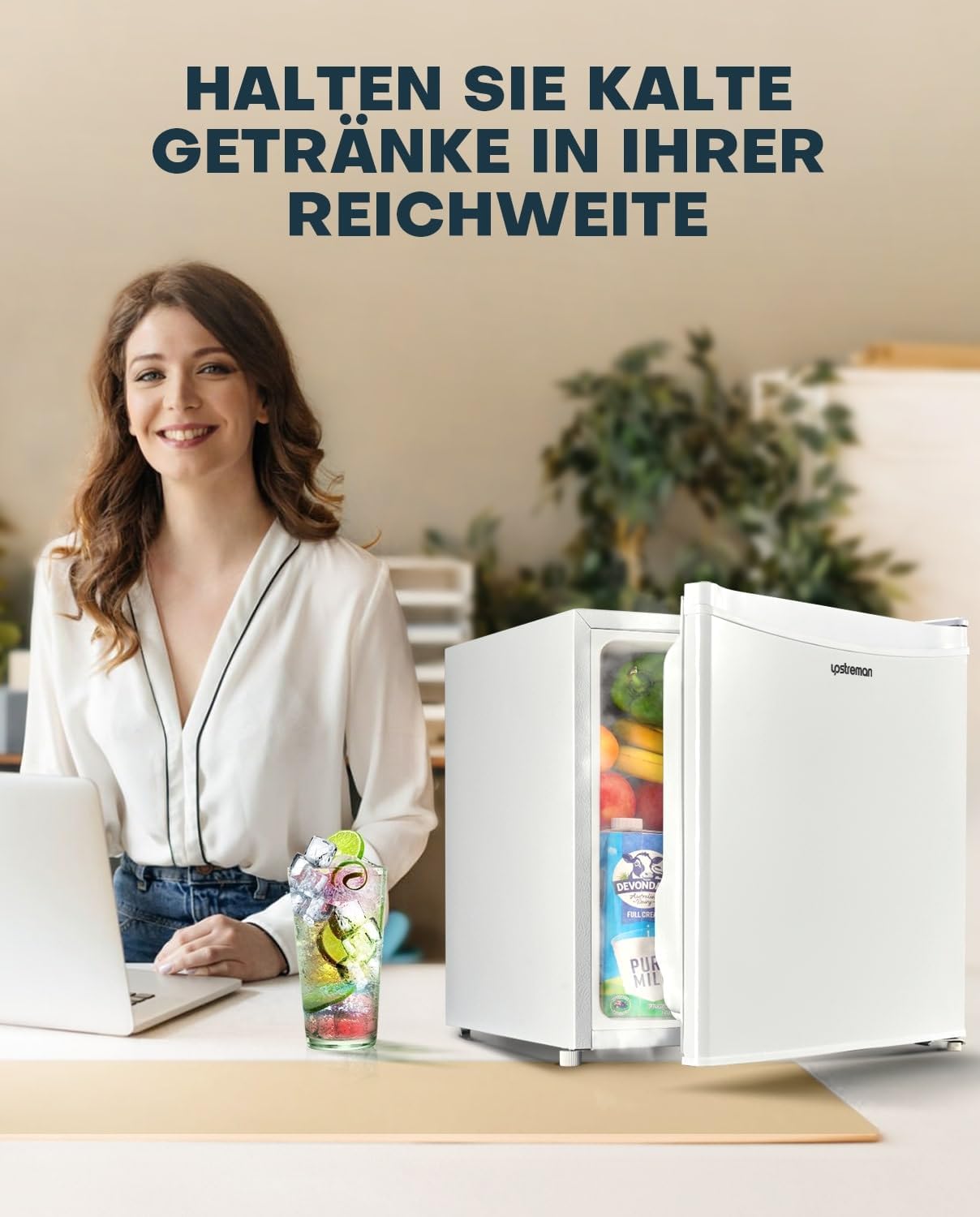 Thumbnail 6 de Upstreman Mini Kühlschrank 46 L mit Eisfach – kompakt, leise und energiesparend