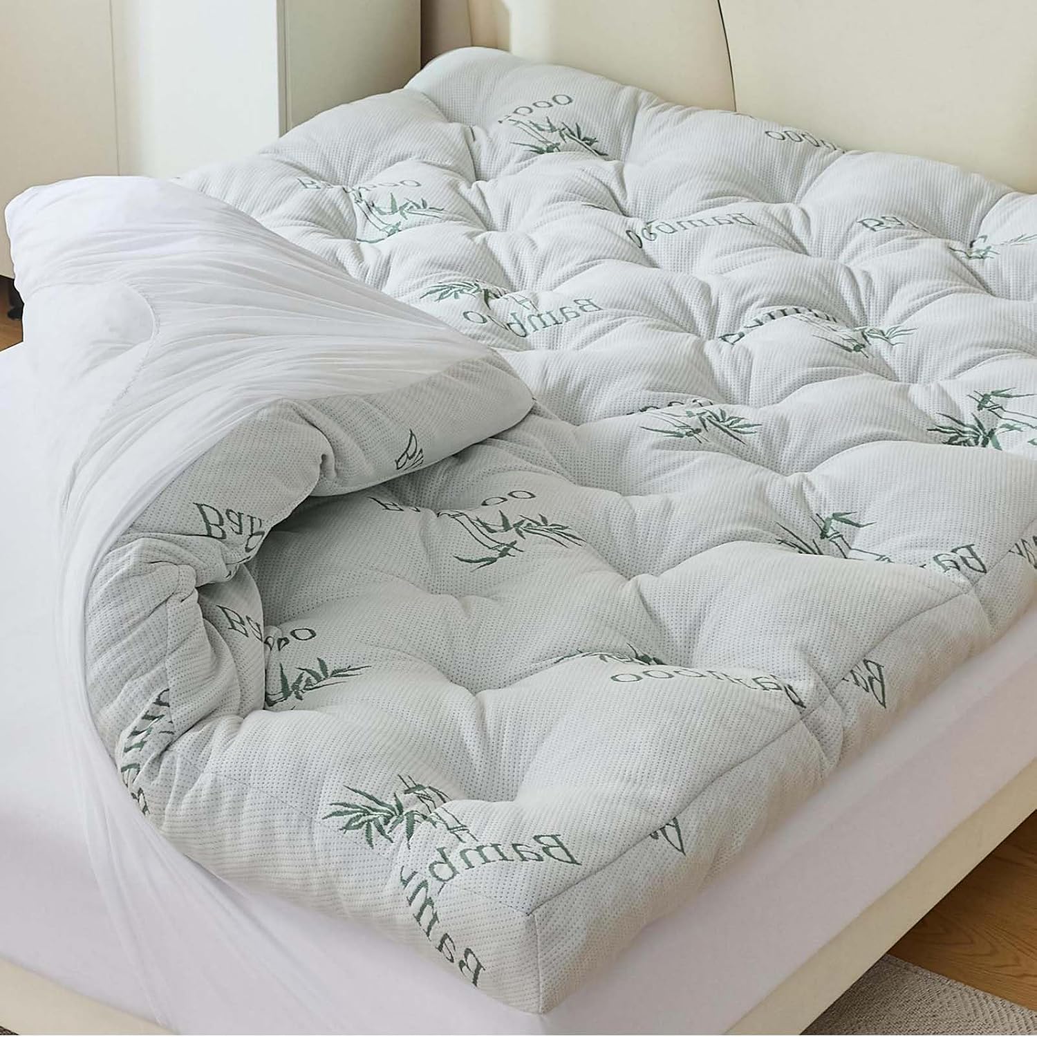 Detalle de Whatsbedding Memory Foam Mattress Topper, 5-Inch