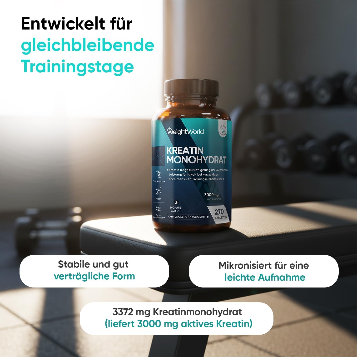 Thumbnail 1 de WeightWorld Creatin Monohydrat 3000 mg Tabletten