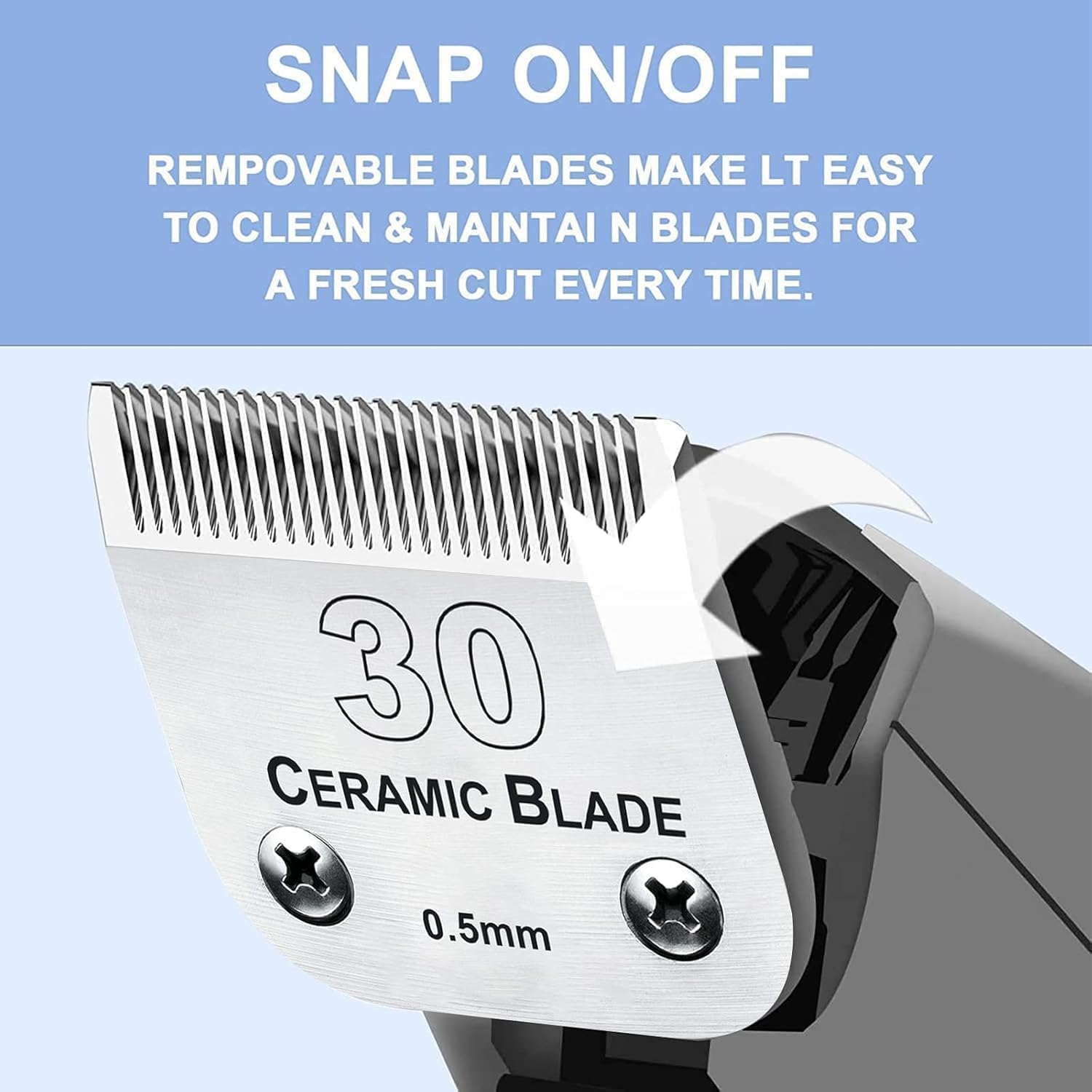 Detalle 2 de AUDOC Dog Grooming Replacement Blades No. 30 for A5 & Wahl KM Clippers