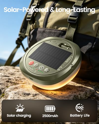 Detalle de Glocusent Rechargeable Camping Light with 10m Camping String Light and 130 LEDs