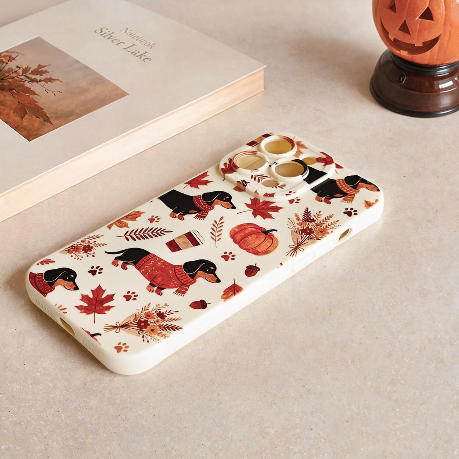 Thumbnail 6 de HTDSVVV iPhone 14 Pro Max Case, Pumpkin Dog Print, Soft TPU