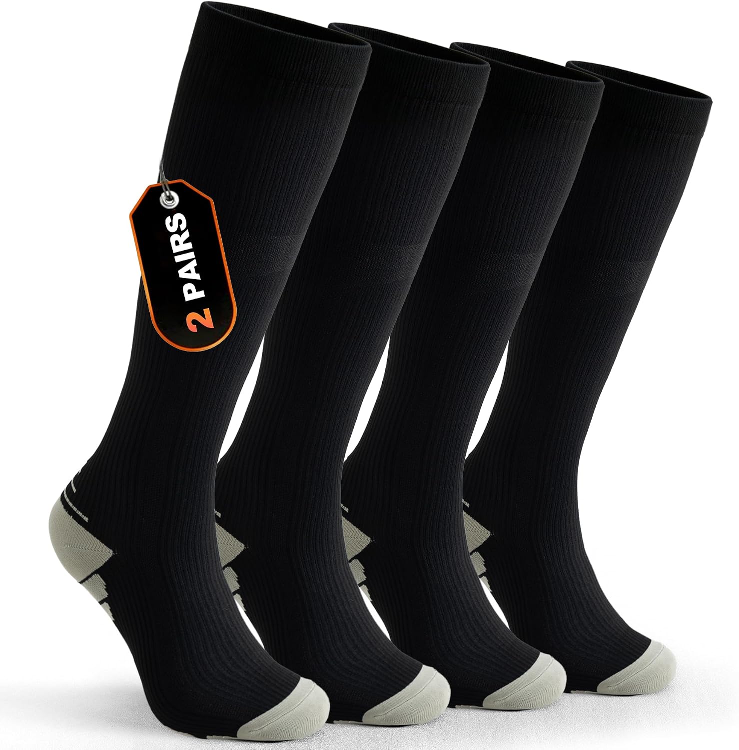 Detalle de BISOUSOX kompressionsstrumpor 15–20 mmHg, unisex, 2 par