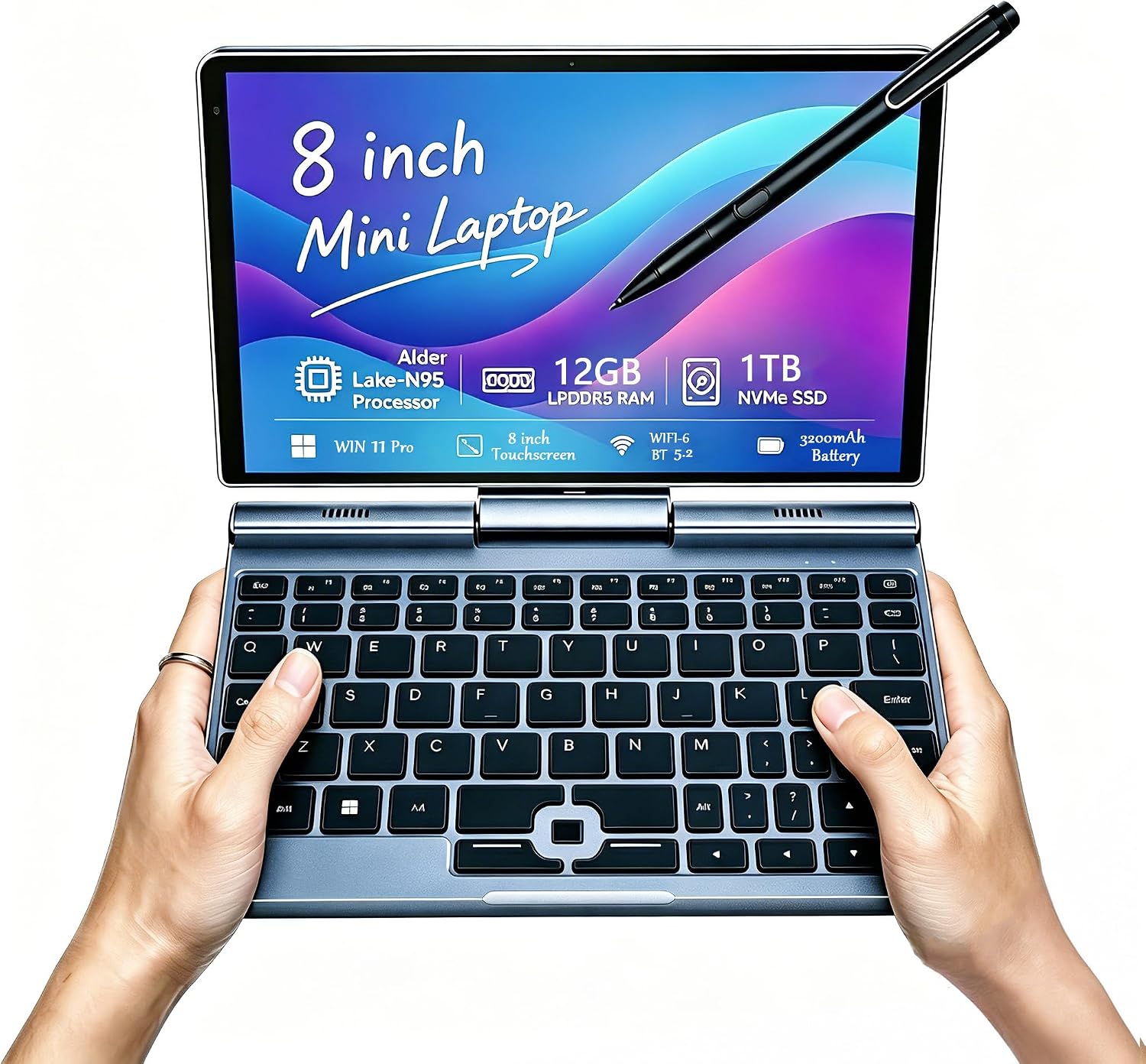Detalle de KOOFORWAY 8 inch N150 mini laptop 12GB